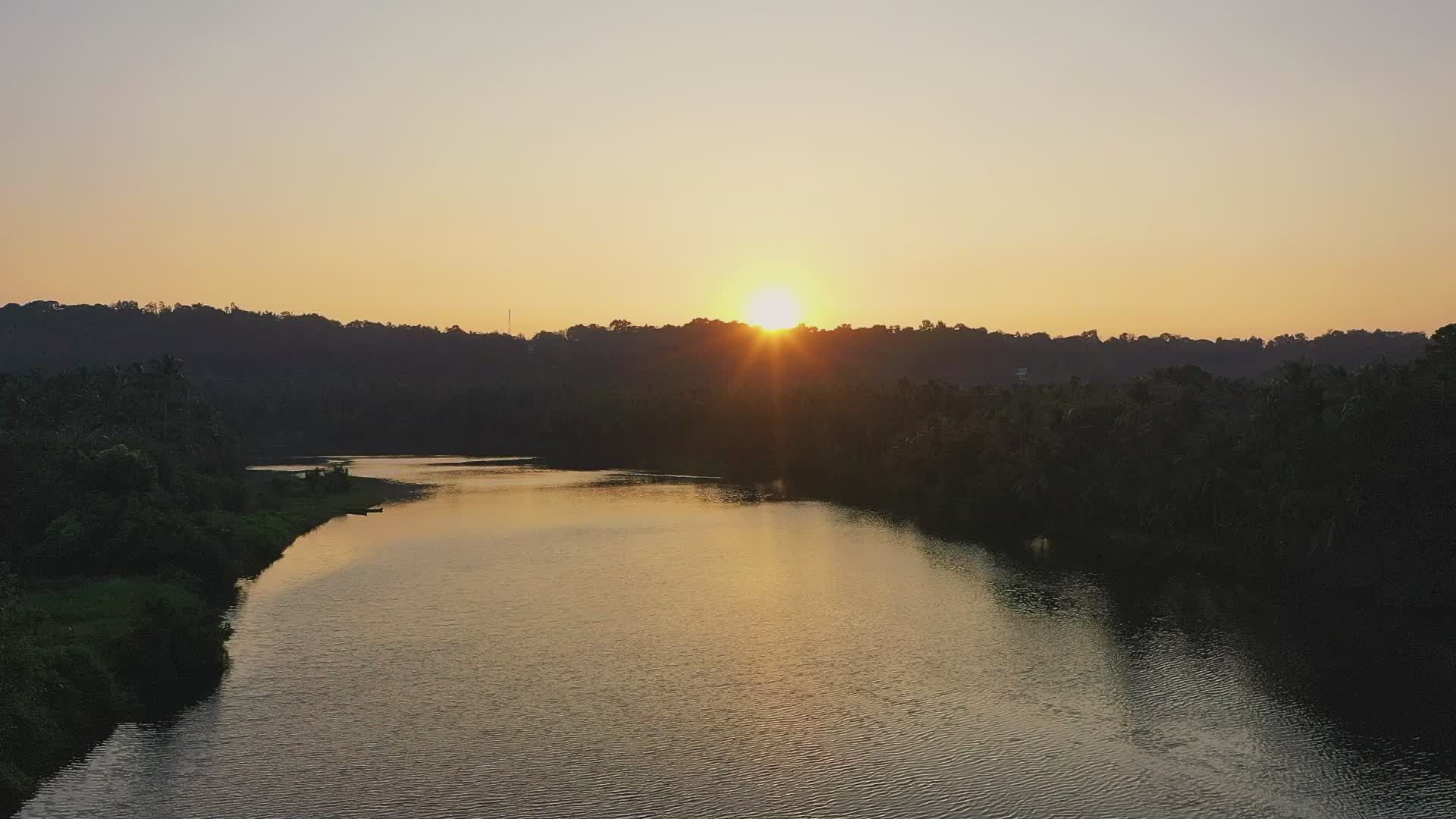 Serene Sunset Over Lush River Landscape Free Stock Video Footage ...
