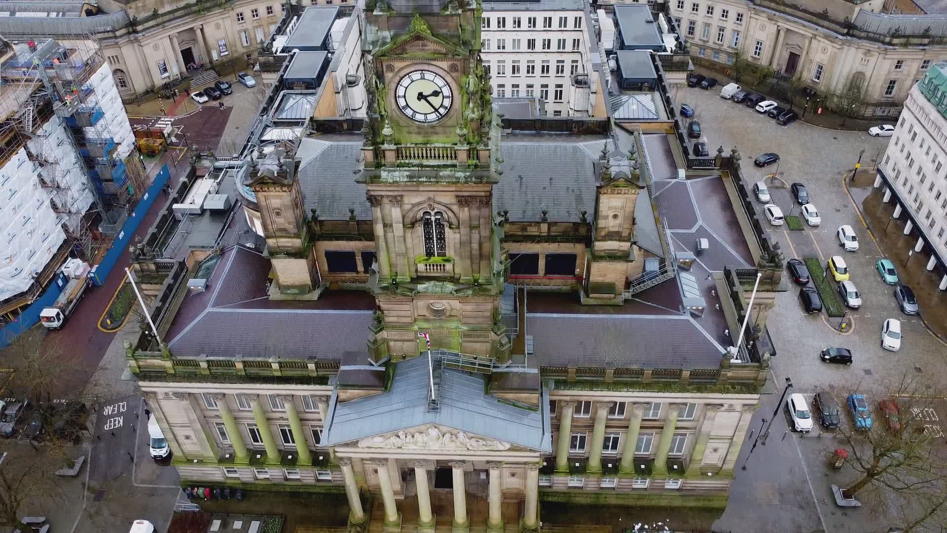 Aerial View of Historic Clock Tower Building Free Stock Video Footage ...