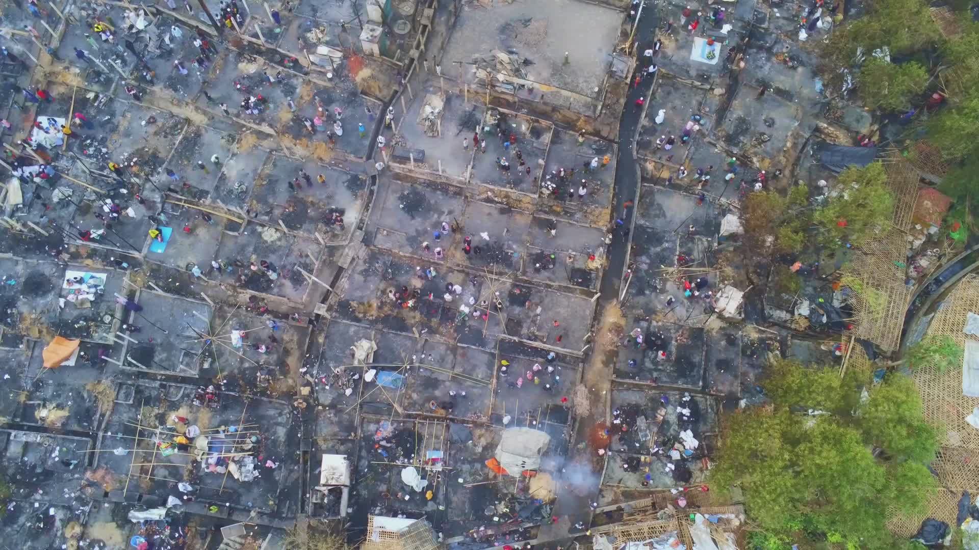 Aerial View of a Devastated Urban Area Free Stock Video Footage ...