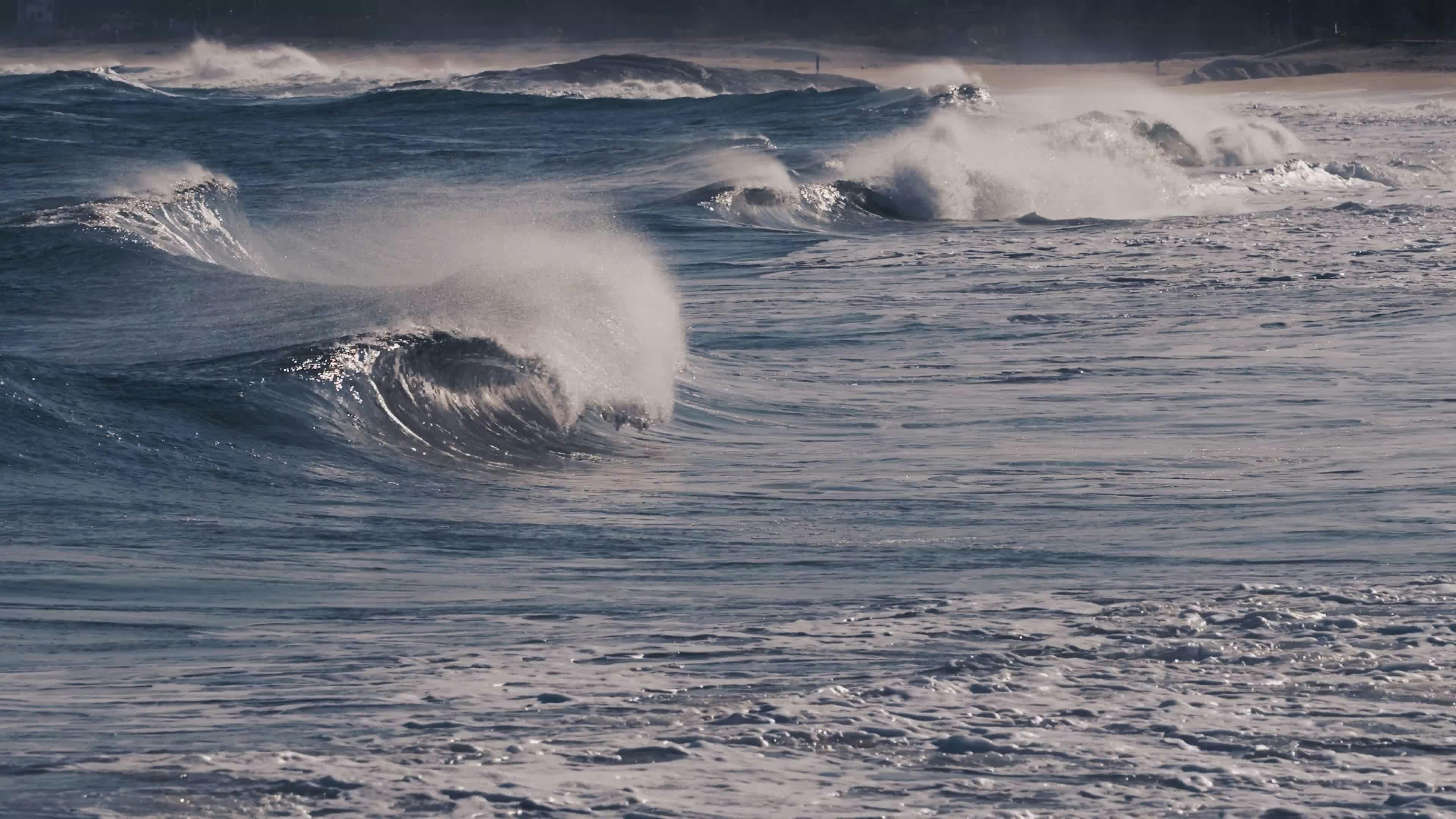 dramatic ocean waves crashing on shoreline 35371500