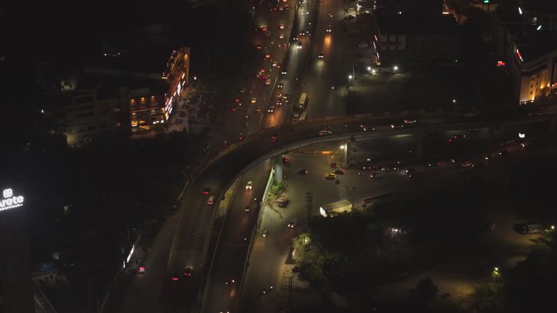 Aerial Night View of Kano City Intersection Free Stock Video Footage ...