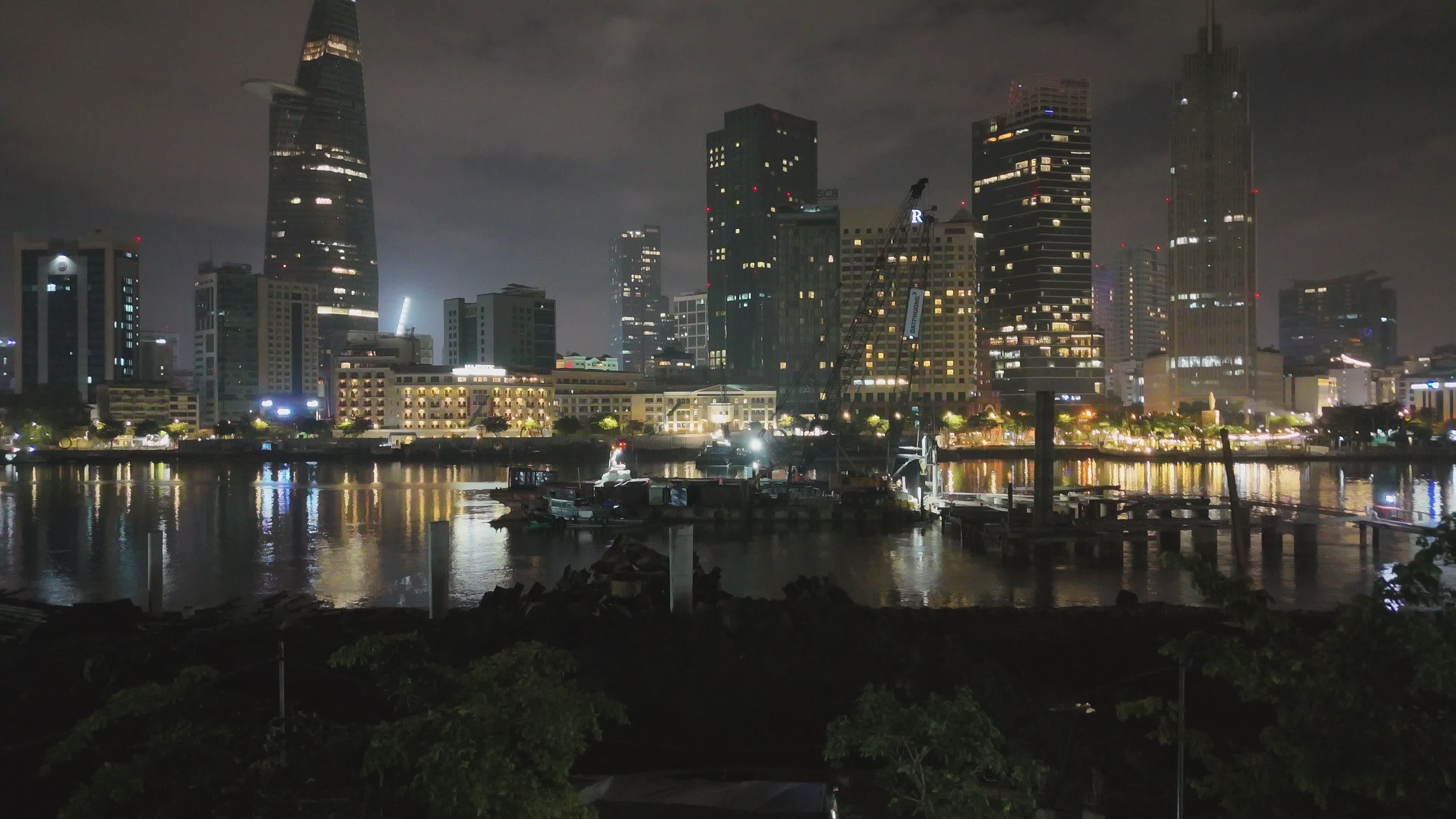 stunning night view of saigon river skyline 35379336 — free pexels stock footage