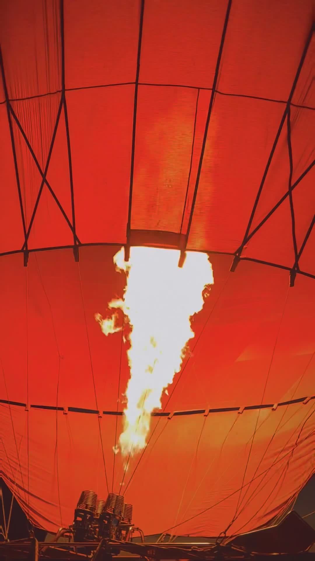Vibrant Hot Air Balloon Inflation with Flame Free Stock Video Footage ...