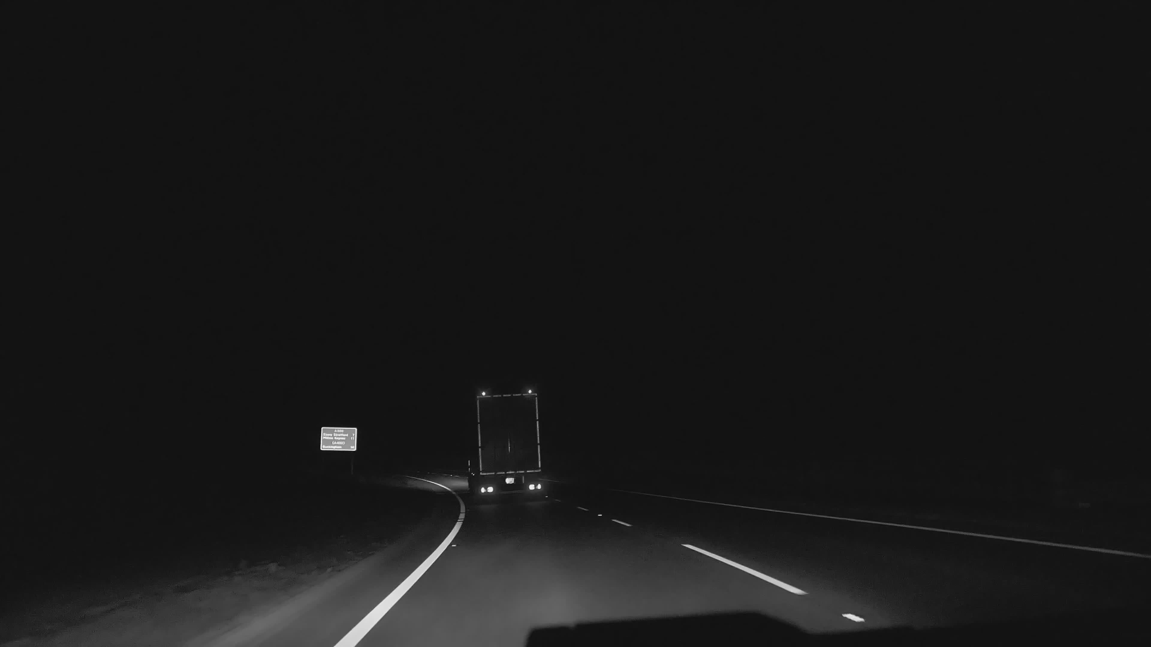Night Highway Drive Following a Truck Free Stock Video Footage, Royalty ...