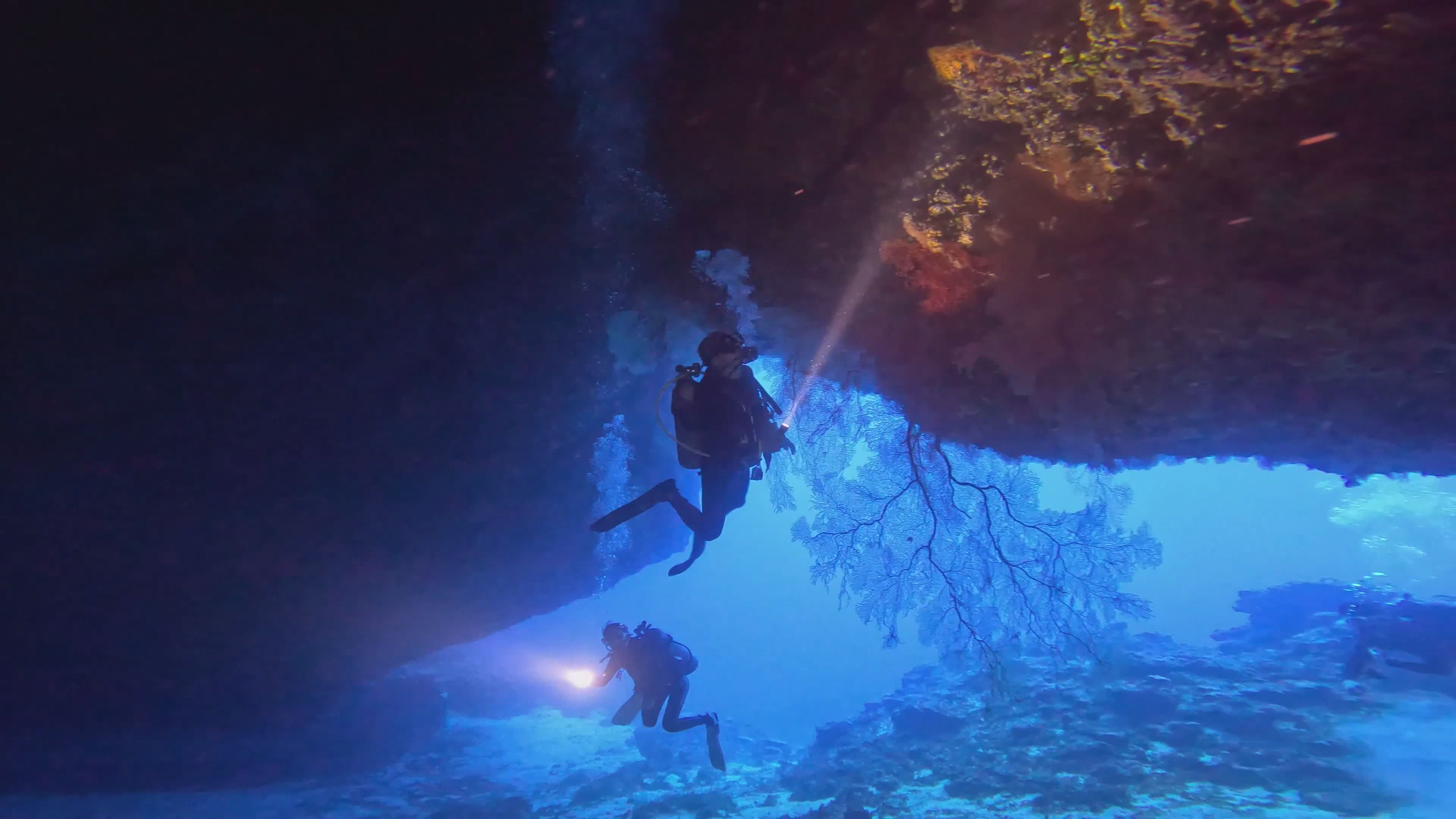 Enchanting Underwater Cave Adventures Free Stock Video Footage, Royalty ...