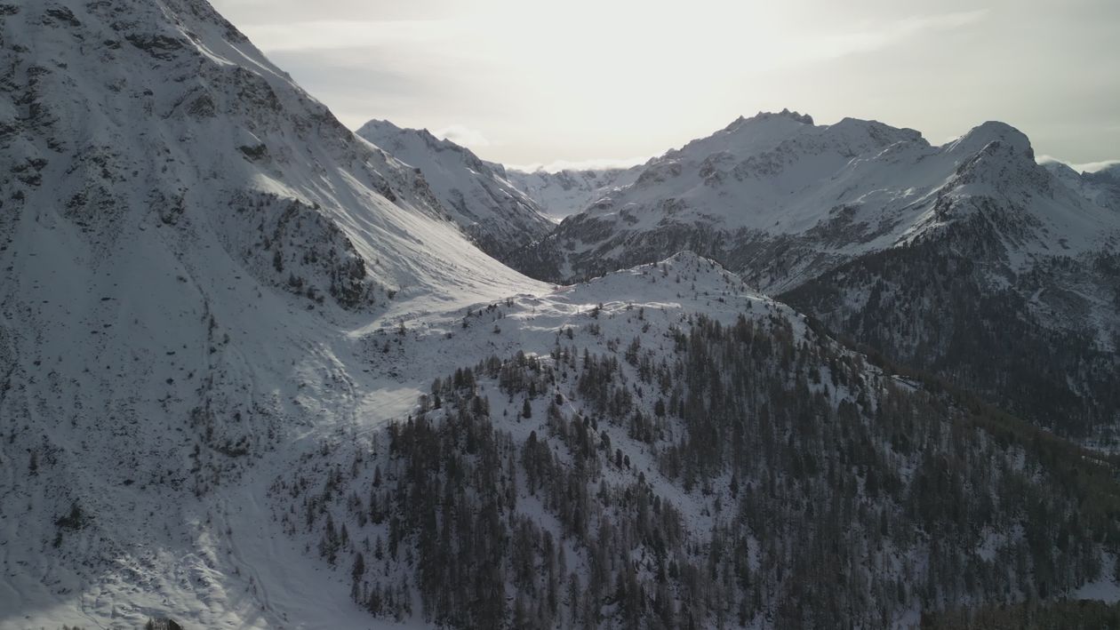 Stunning Aerial View of Snowy Alpine Peaks Free Stock Video Footage ...