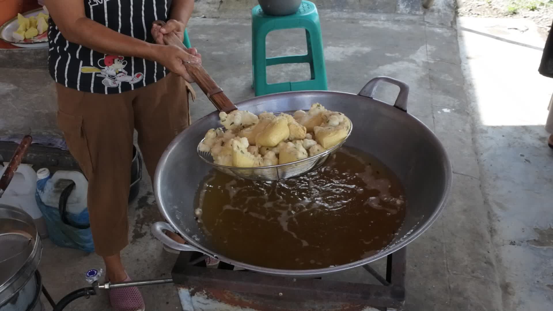Street Vendor Frying Local Tofu Dish Free Stock Video Footage, Royalty ...
