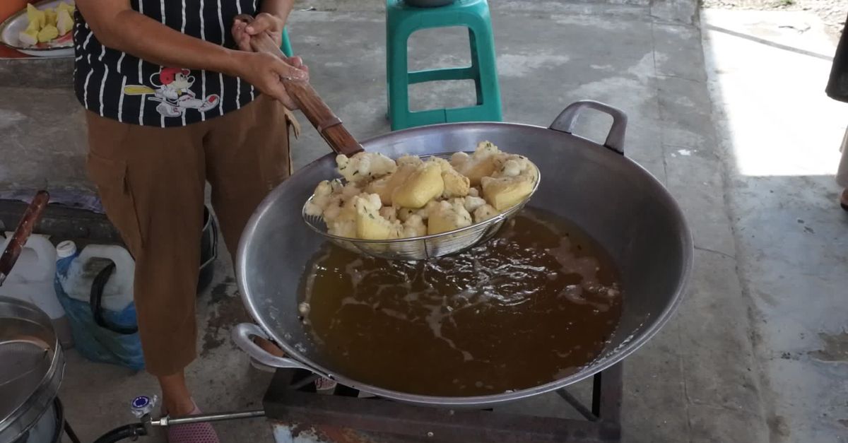 Tofu Local Street Vendor Frying Local Tofu Dish Free Stock Video Footage, Royalty ...