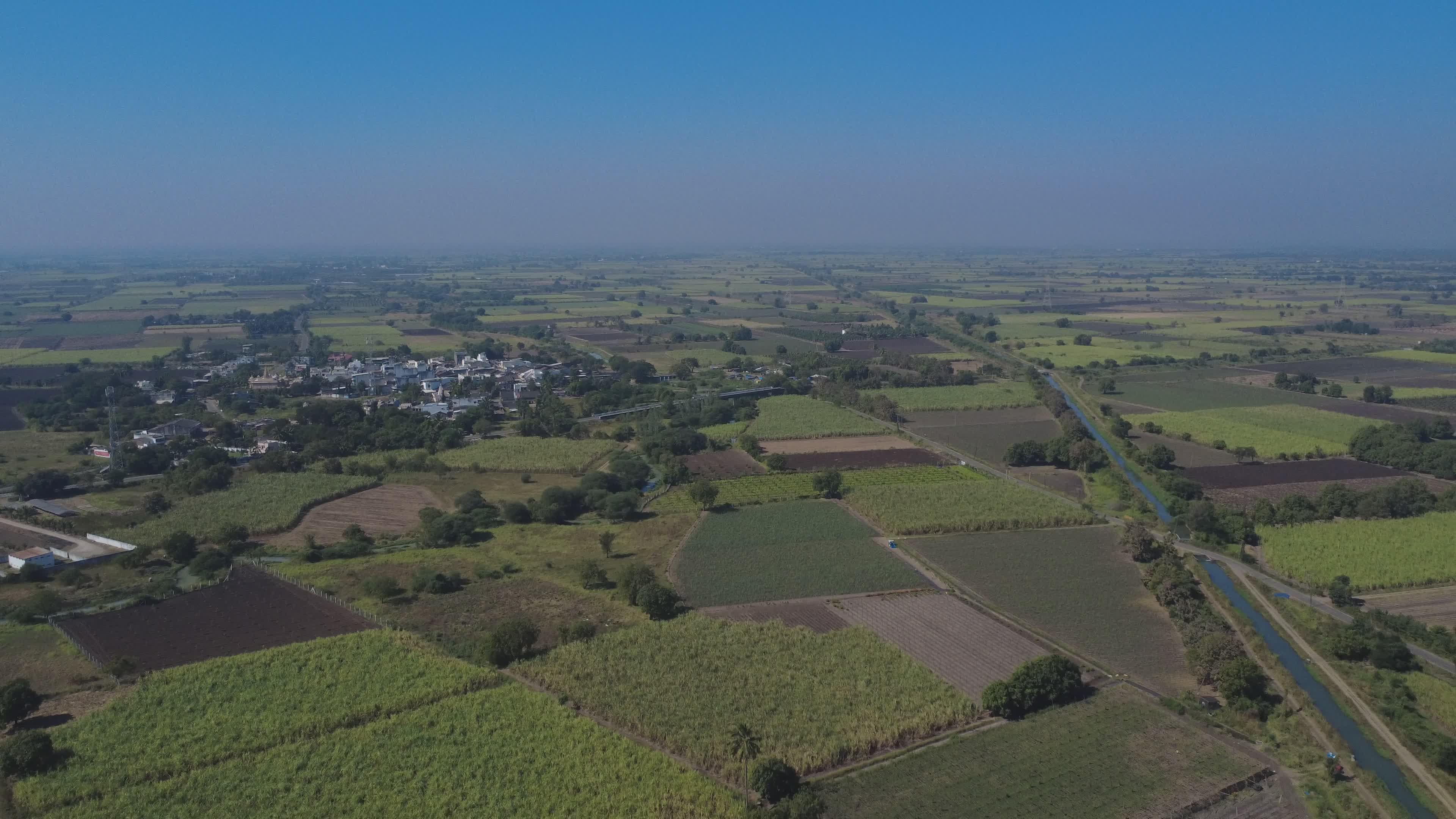 Aerial View of Lush Green Countryside Fields Free Stock Video Footage ...