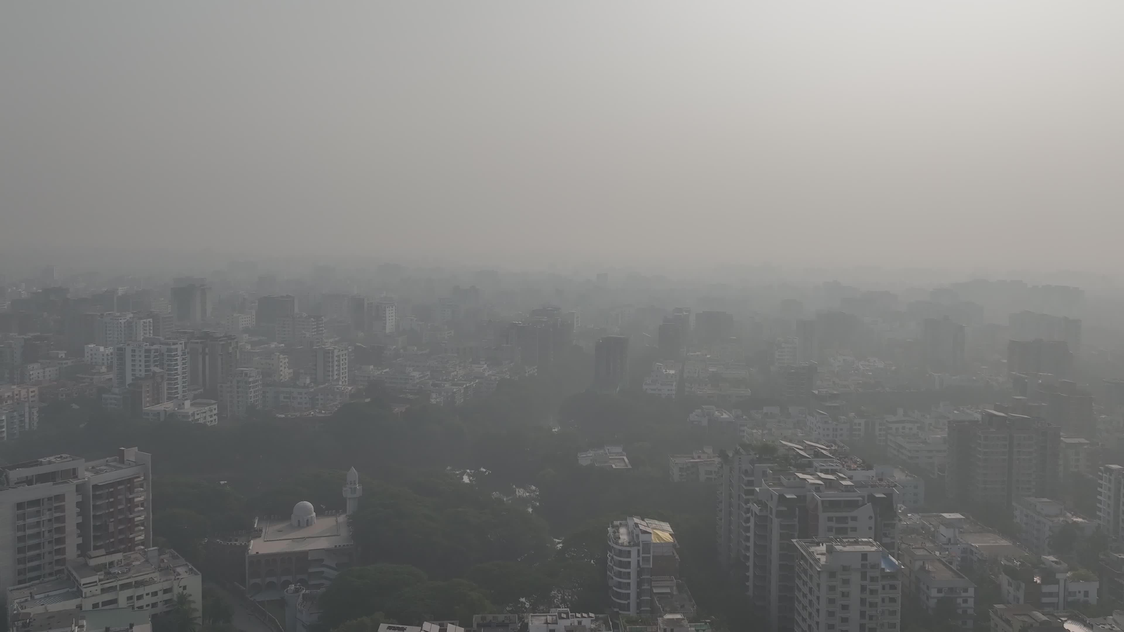Aerial View of Dhaka City in Hazy Conditions Free Stock Video Footage ...