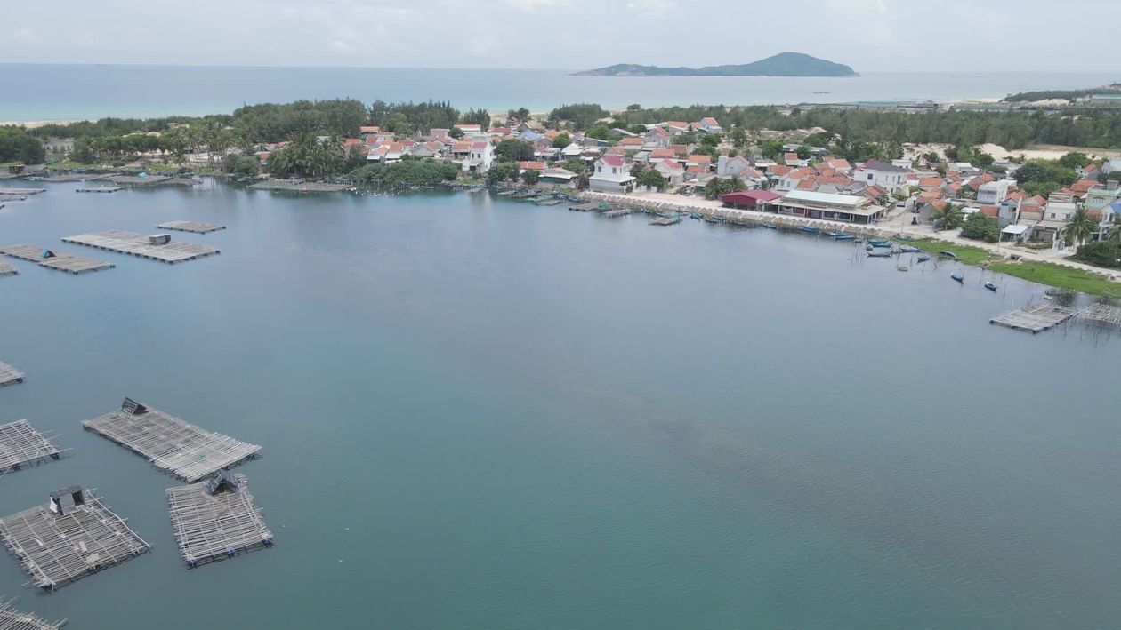 Aerial View of Coastal Town and Sea Free Stock Video Footage, Royalty ...