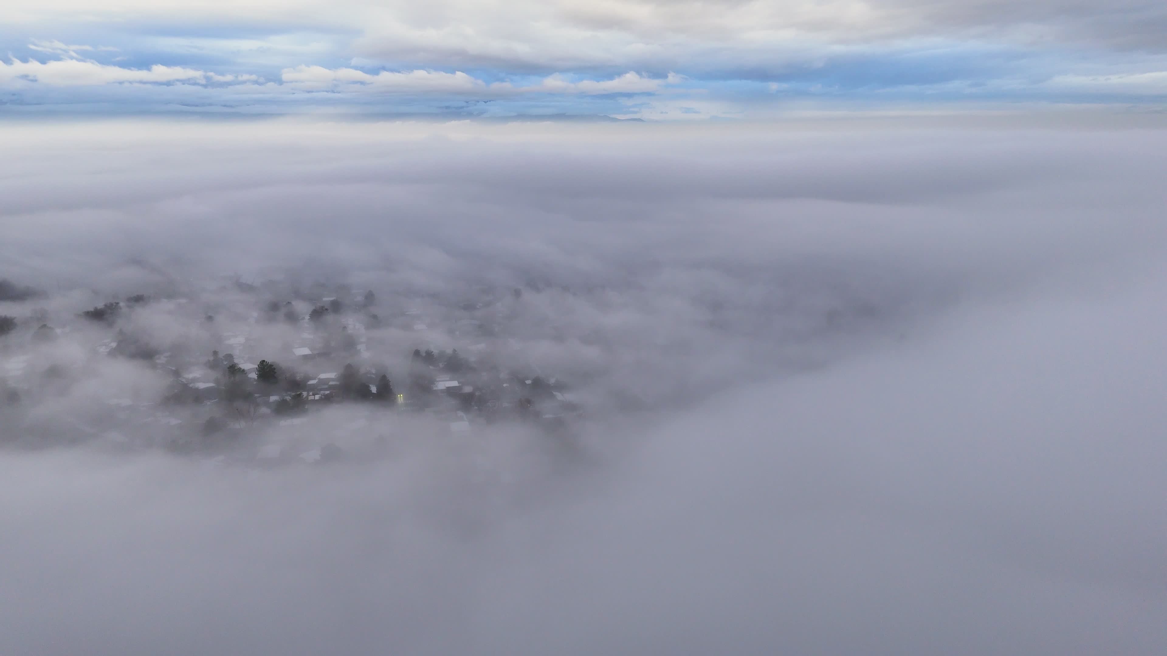 Aerial View of Foggy Urban Landscape Free Stock Video Footage, Royalty ...