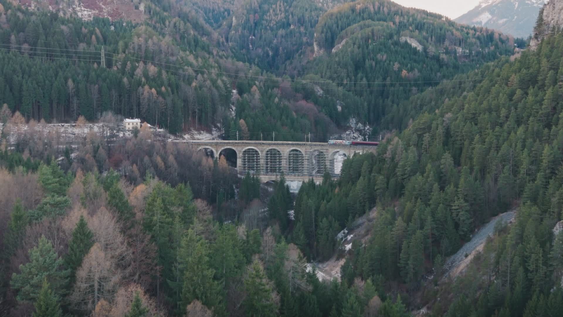 Scenic Train Journey Over Alpine Bridge Free Stock Video Footage ...