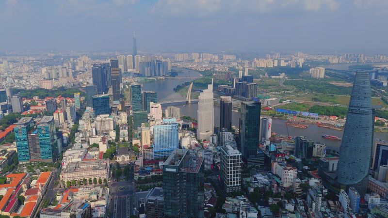 Aerial View of Ho Chi Minh City's Landmark 81 Free Stock Video Footage ...