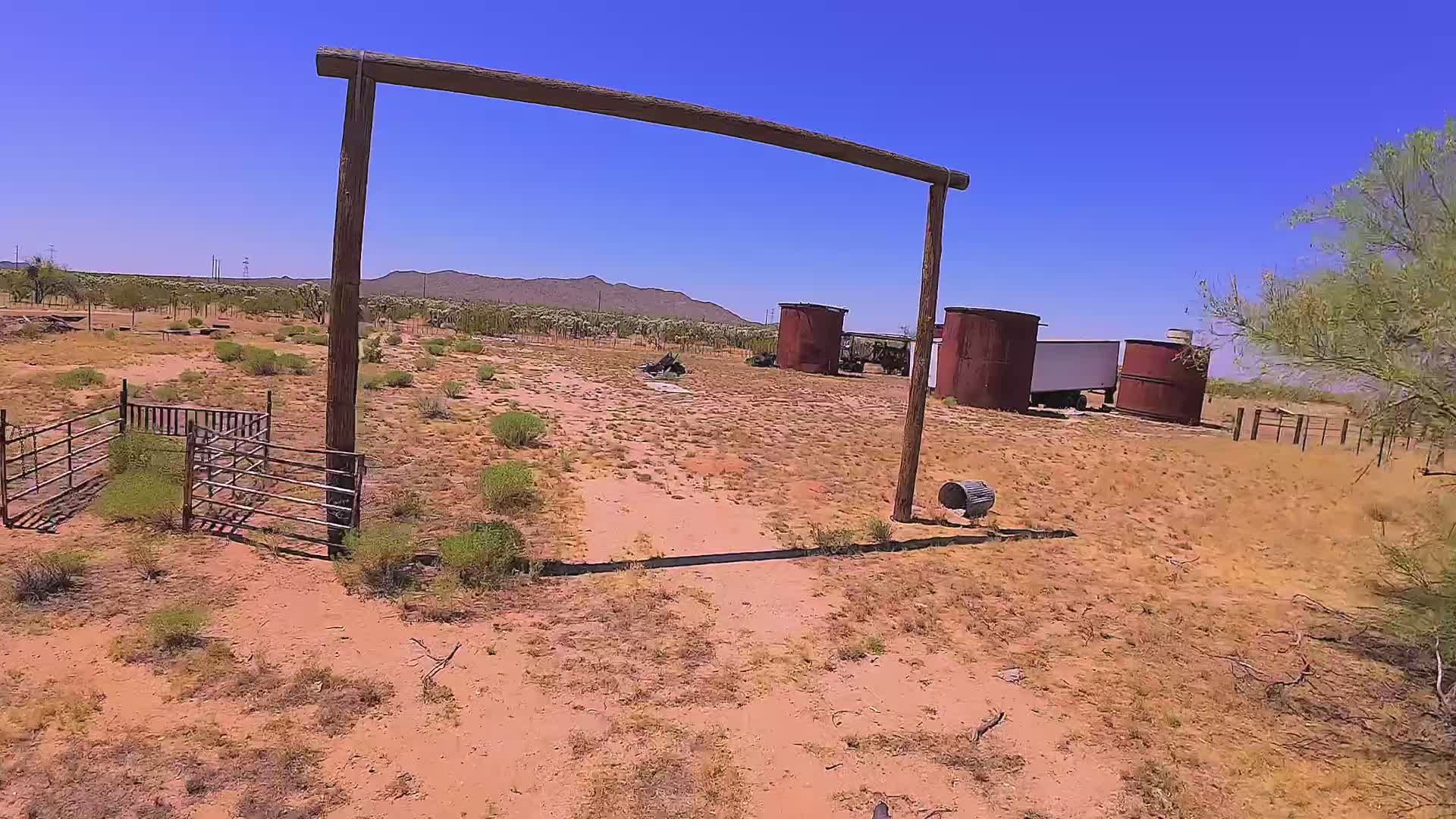 Aerial Drone Footage of Abandoned Desert Ranch Free Stock Video Footage ...