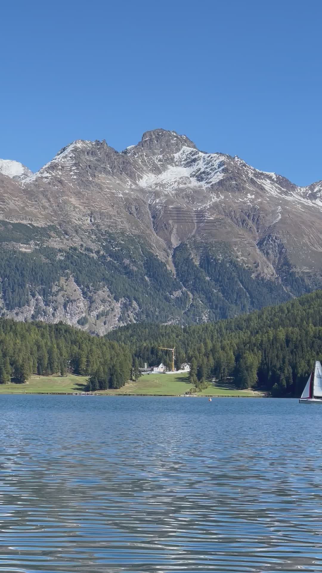 Serene Mountain Lake with Snowy Peaks Free Stock Video Footage, Royalty ...