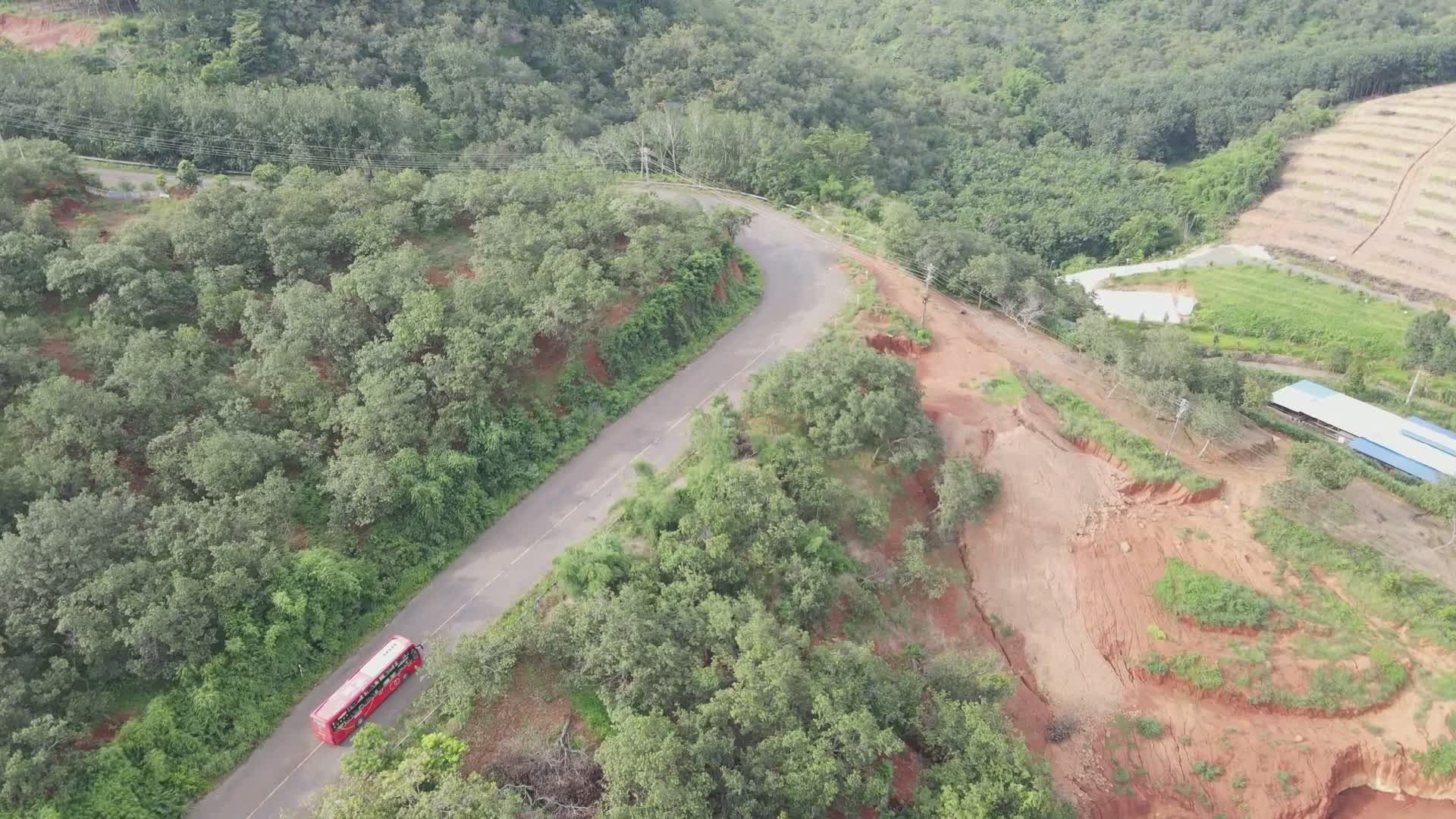 Scenic Aerial View of Winding Mountain Road Free Stock Video Footage ...