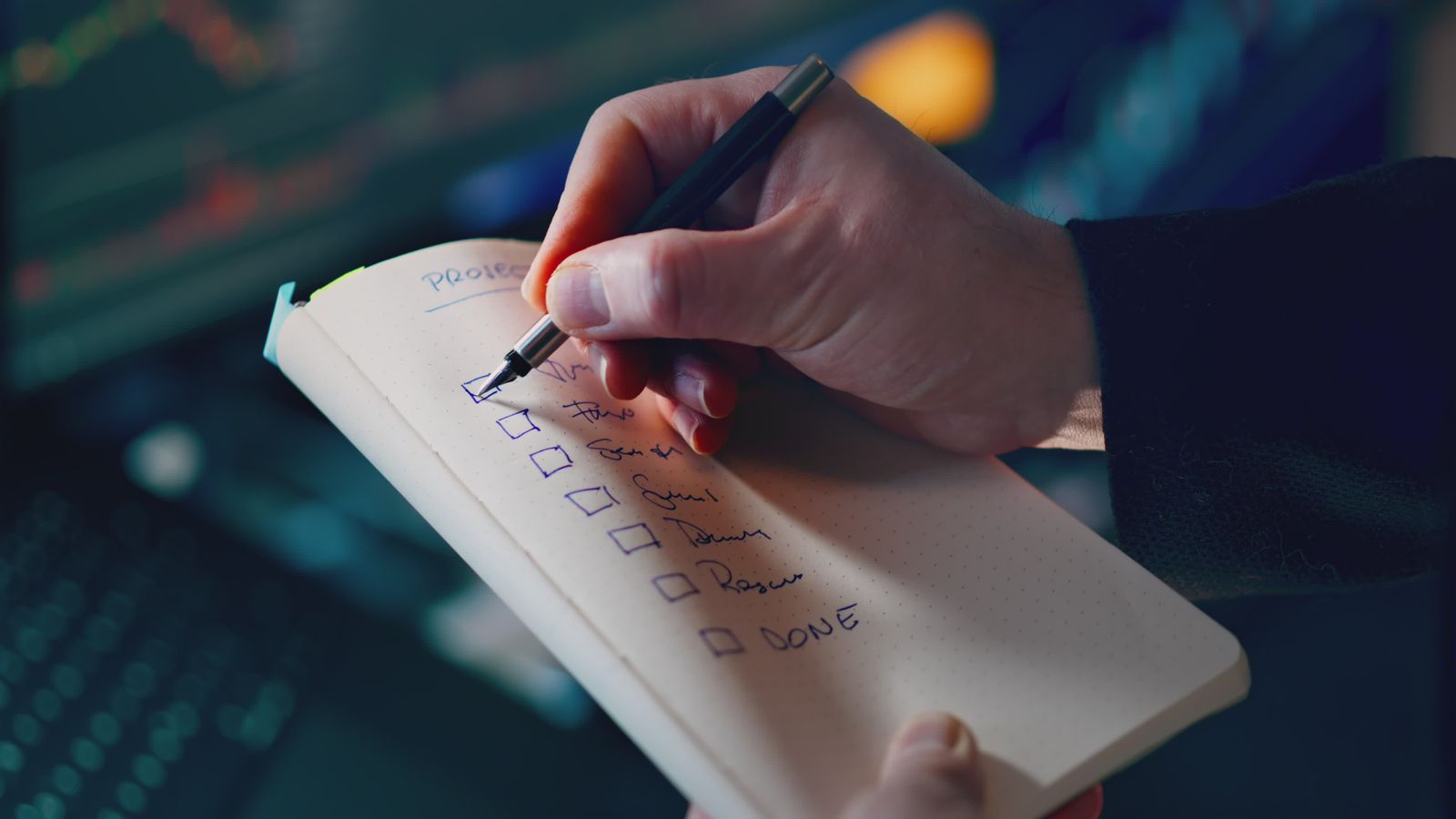 Completing Tasks on a Checklist with Pen Free Stock Video Footage ...