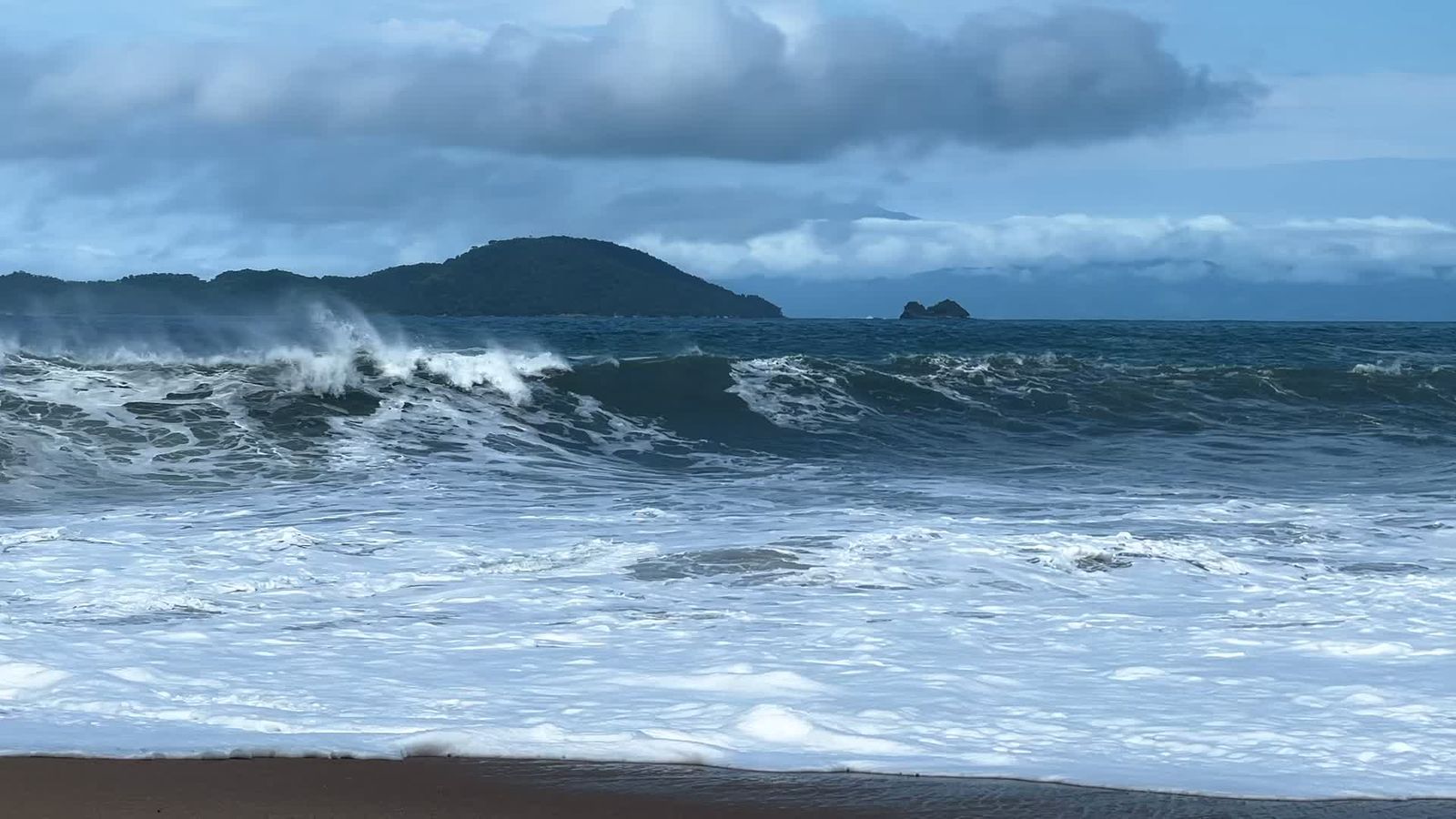 Moody Nighttime Beach with Waves and Clouds Free Stock Video Footage ...