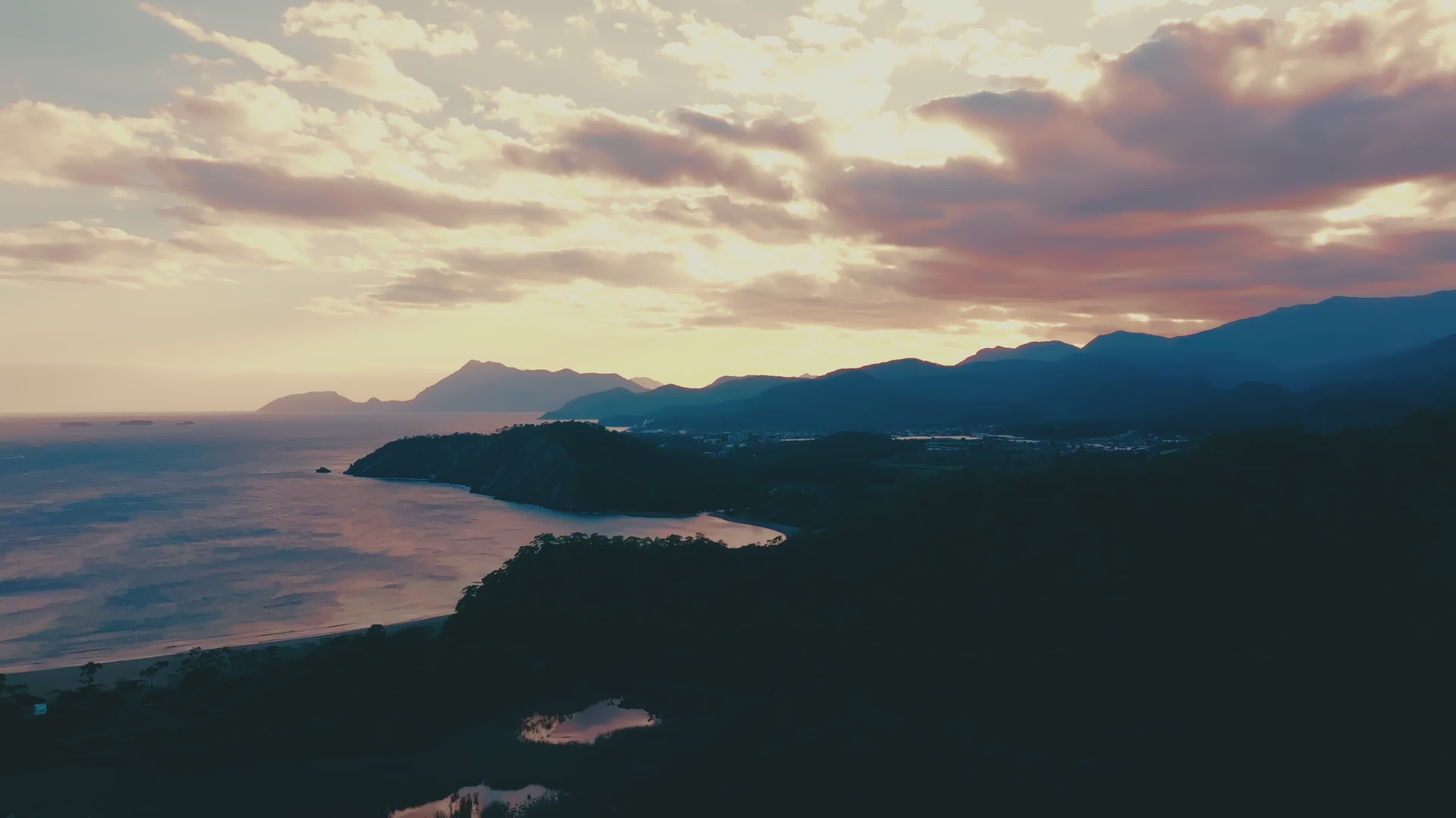 Scenic Coastal Sunset Landscape Free Stock Video Footage, Royalty-Free ...