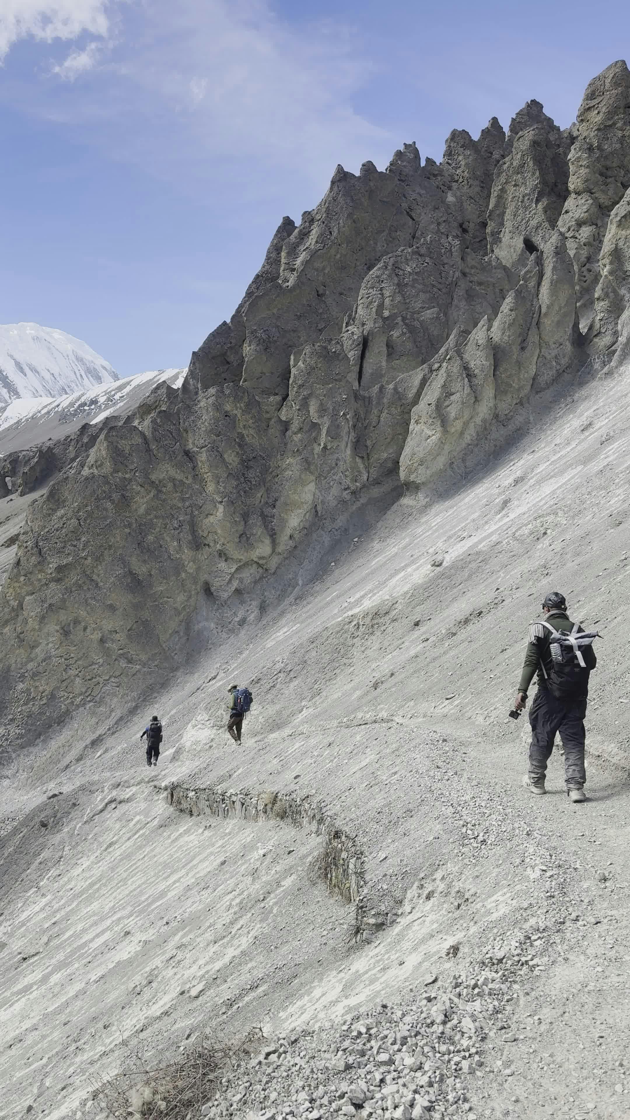 hikers on a rugged mountain trail 35560818