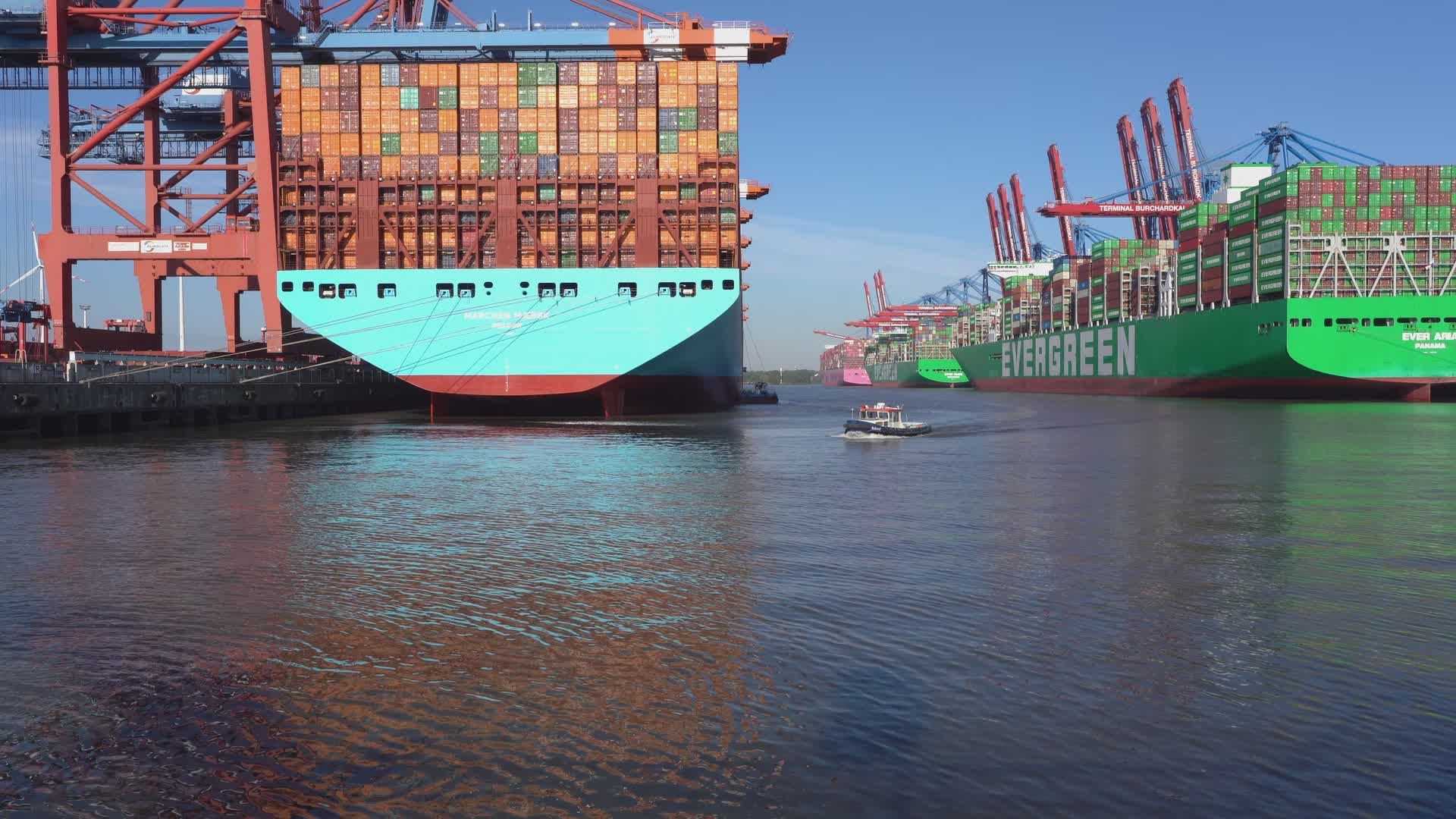 Cargo Ships at Hamburg Container Terminal Free Stock Video Footage ...