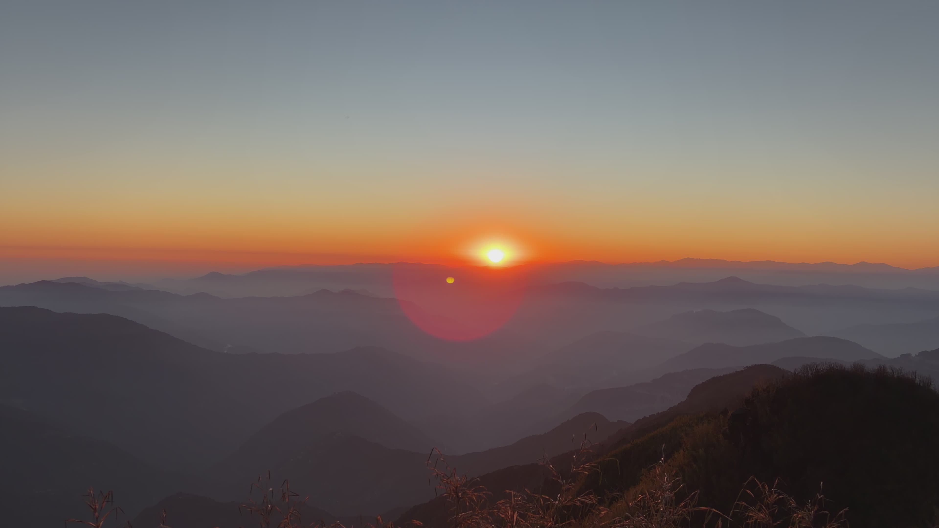 Breathtaking Mountain Sunrise Over Misty Peaks Free Stock Video Footage ...