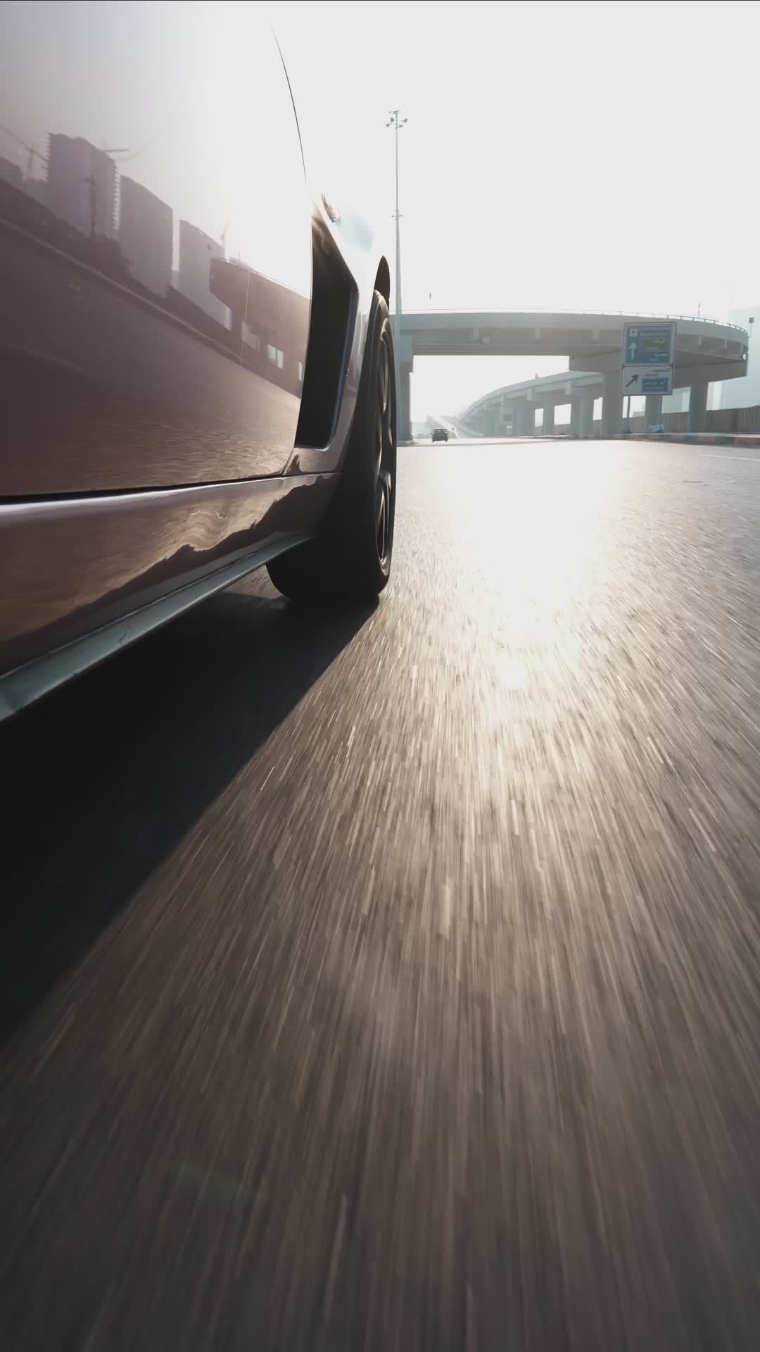 Dynamic Car Ride on Urban Highway at Sunrise Free Stock Video Footage ...