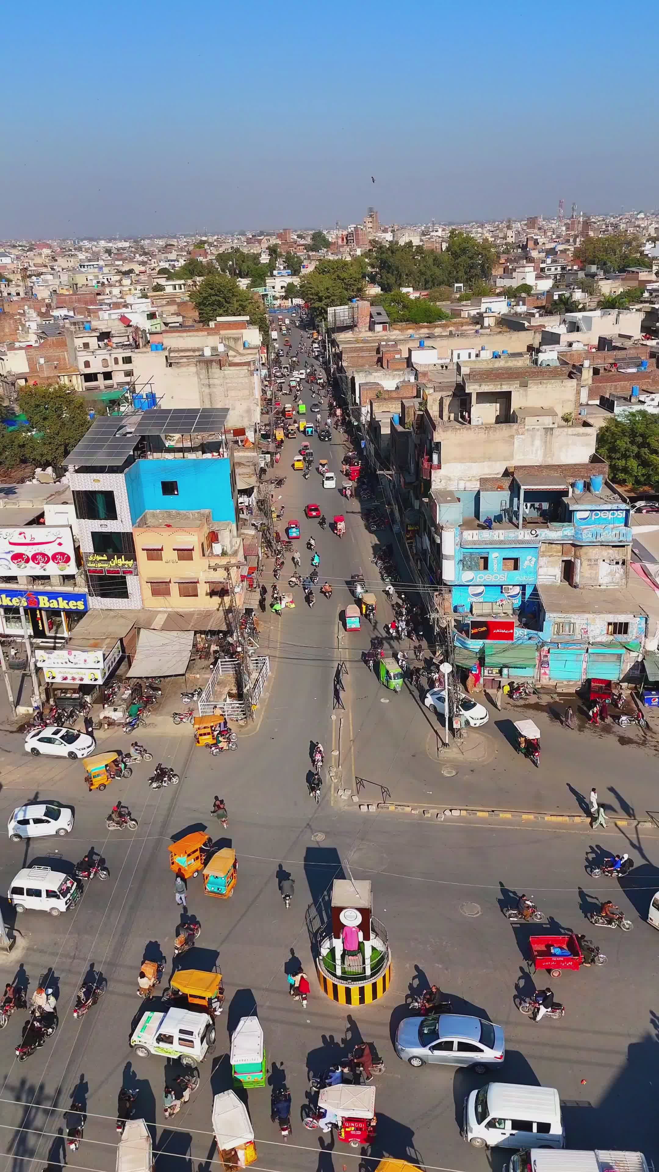 Aerial View of Busy Urban Street in India Free Stock Video Footage ...