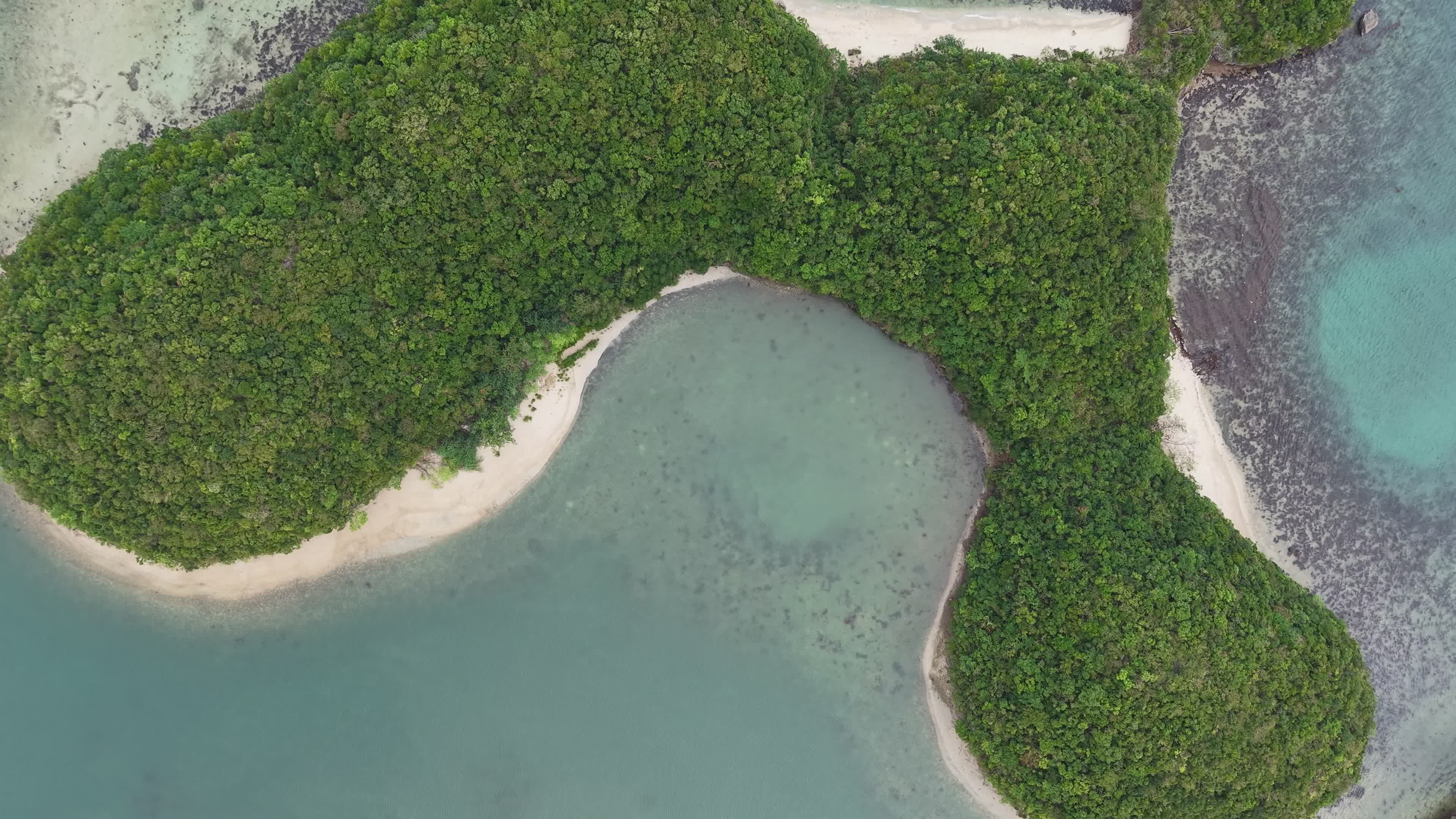 Tropical Island Aerial View with Greenery Free Stock Video Footage ...