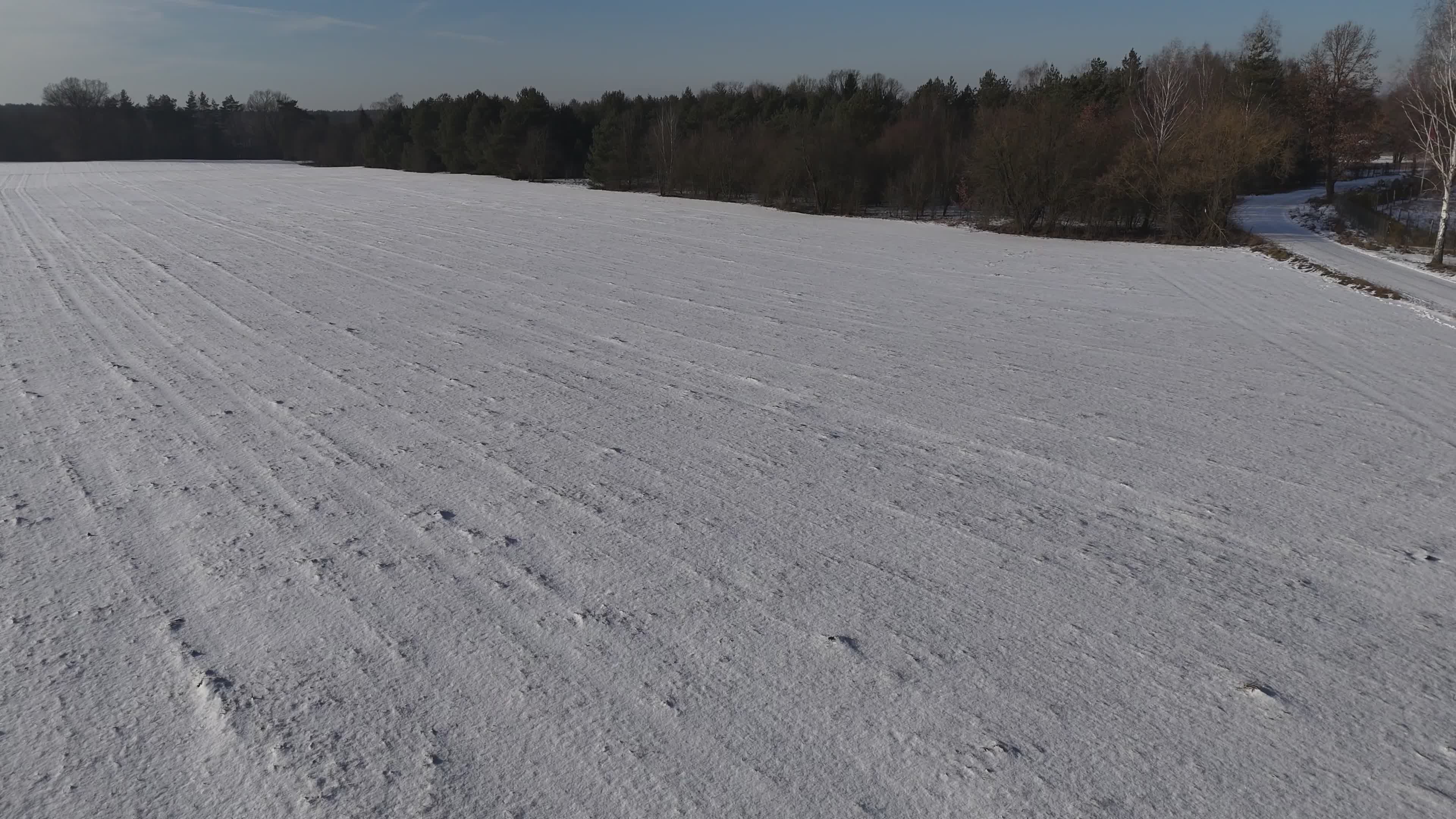Drone Footage Of The Landscape Covered With Snow Free Stock Video ...