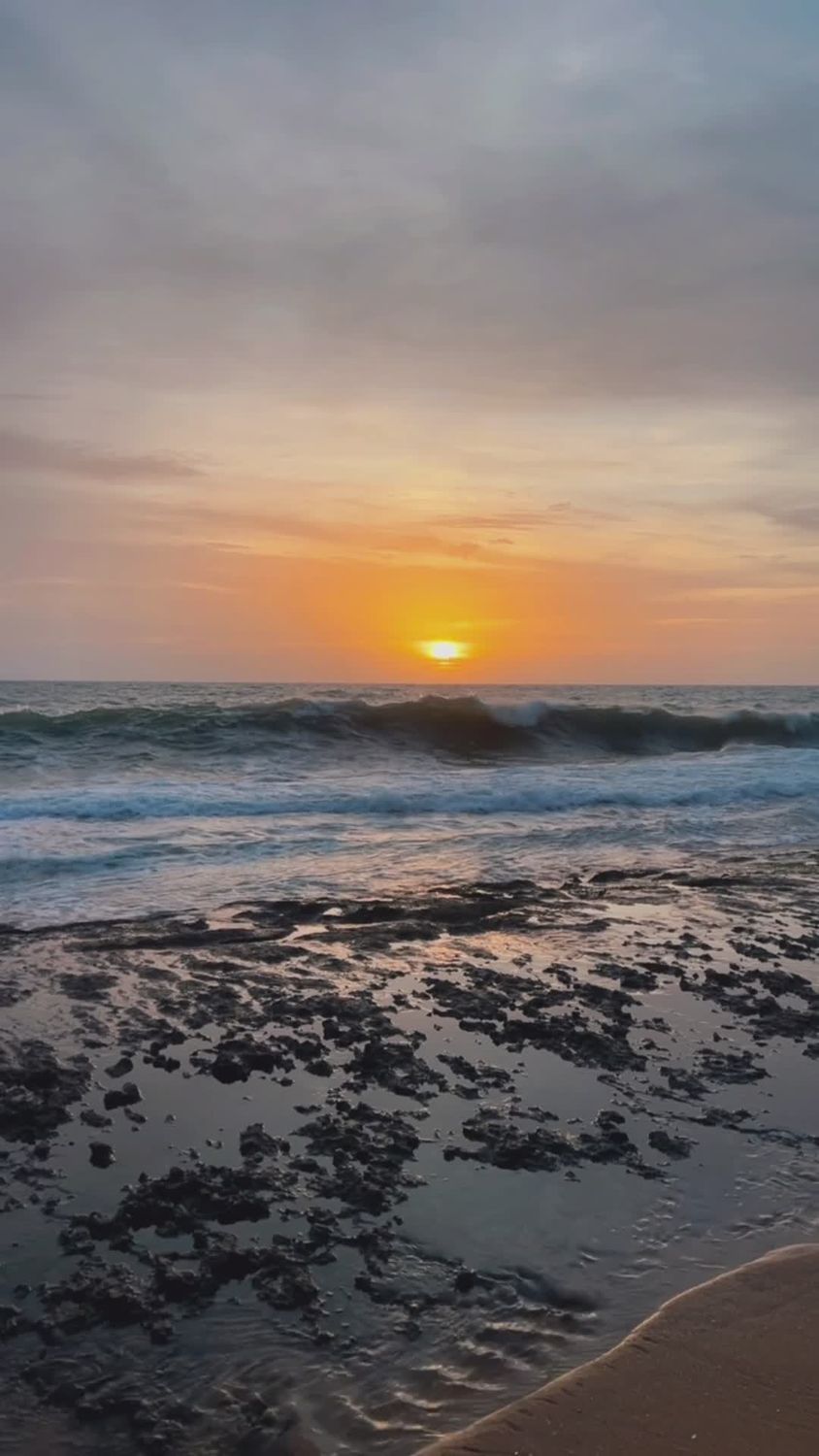 Stunning Beach Sunset Over Ocean Waves Free Stock Video Footage ...