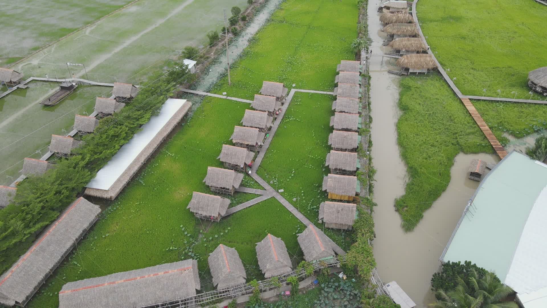 Aerial View of Scenic Riverside Resort Free Stock Video Footage ...