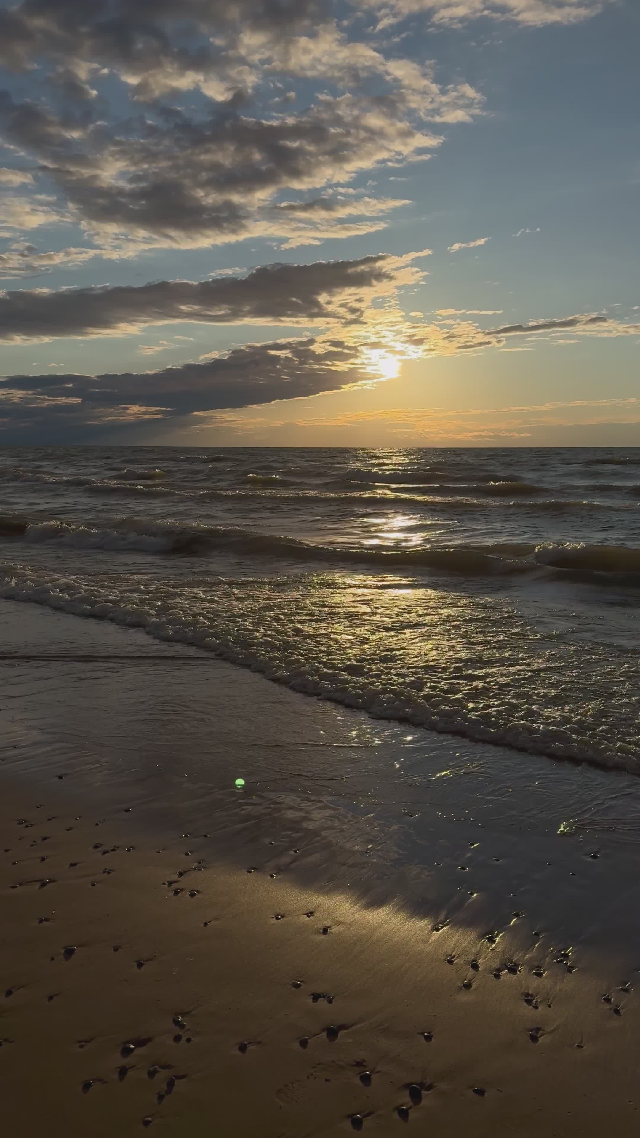 Scenic Beach Sunset with Gentle Waves Free Stock Video Footage, Royalty ...