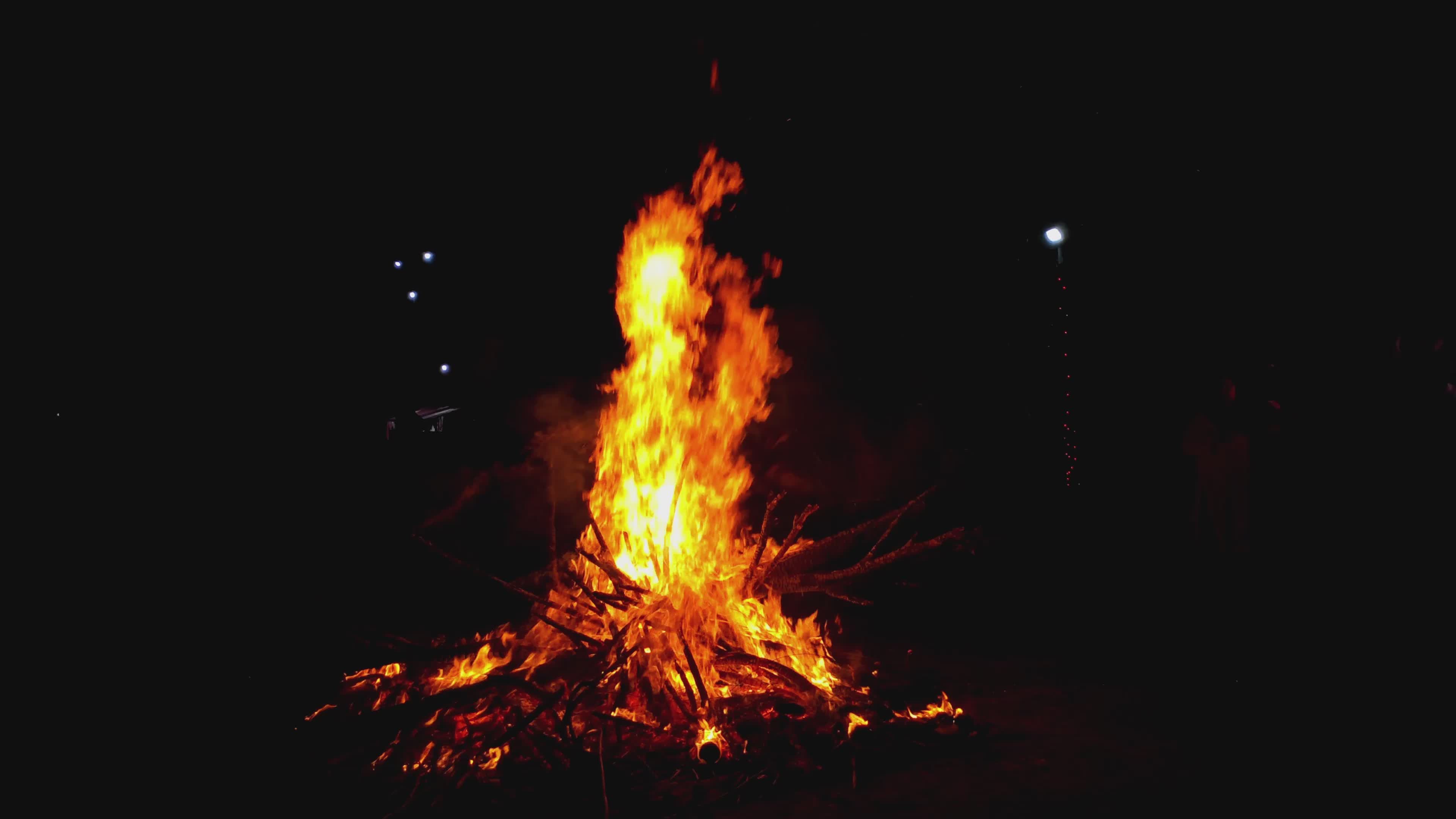 Captivating Bonfire at Night Festival Free Stock Video Footage, Royalty ...