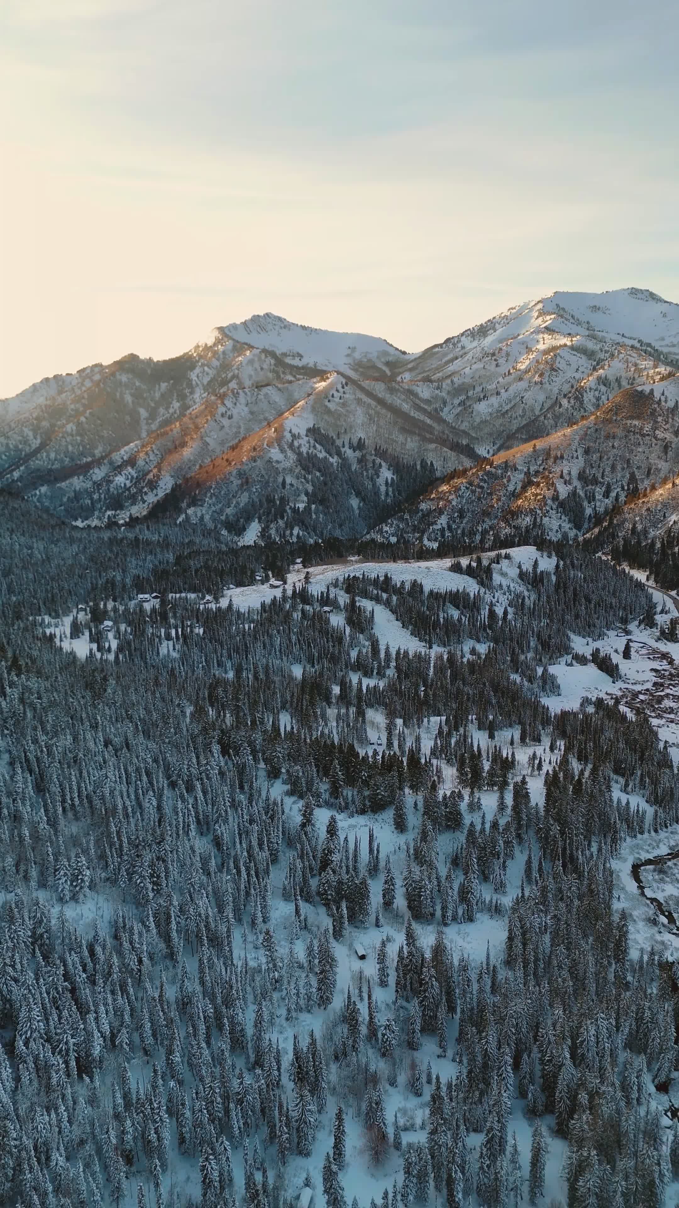 Snowy Mountain Aerial View in Winter Free Stock Video Footage, Royalty ...