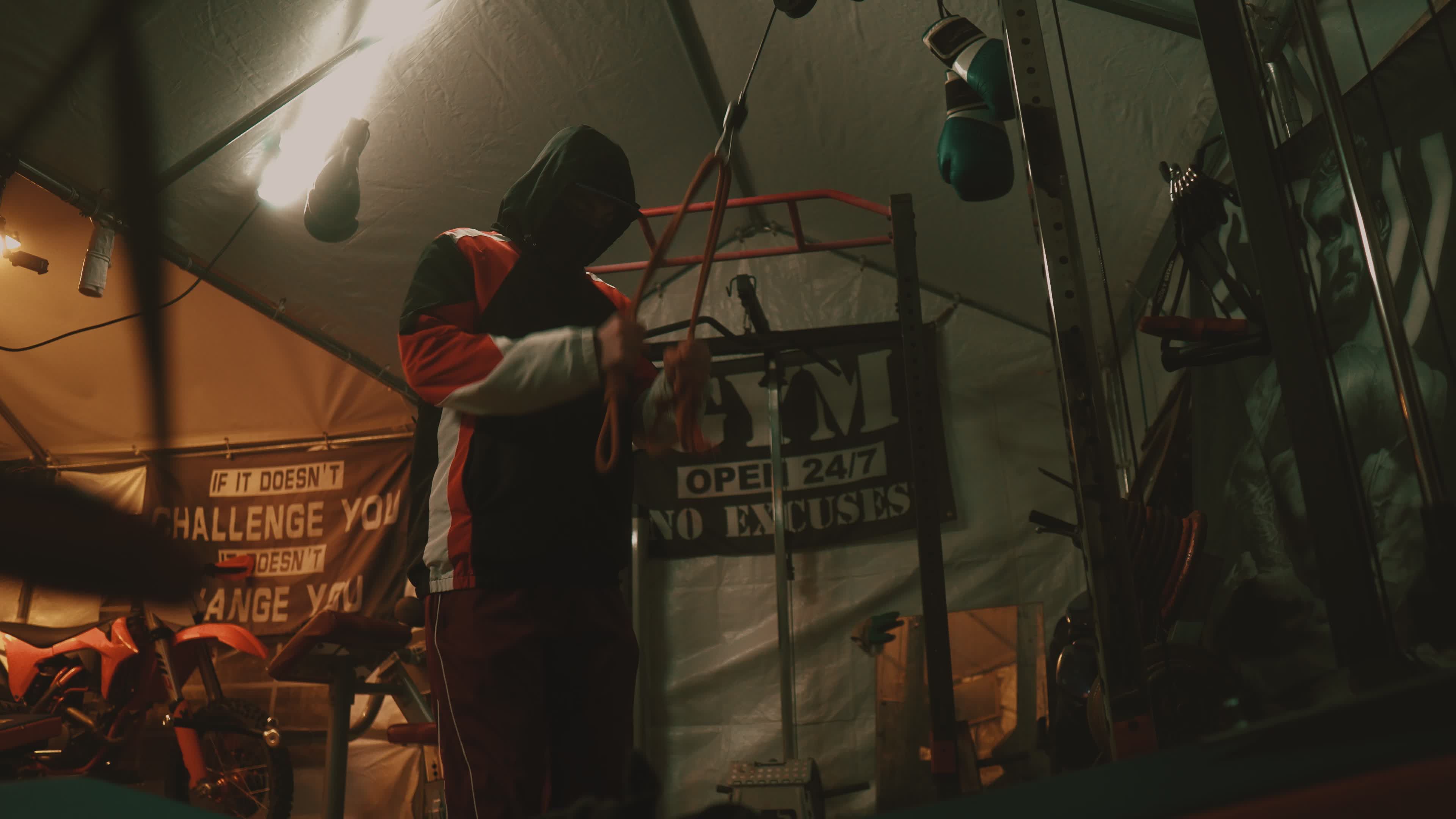 Athlete training in low light — Awaline film still