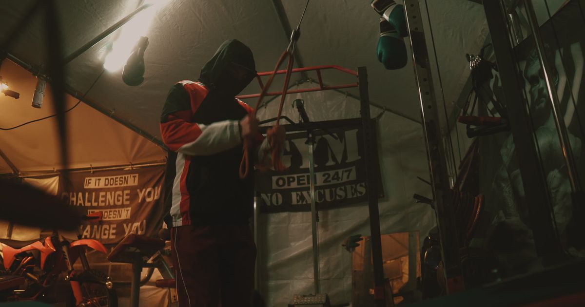 Athlete training in low light — Awaline film still