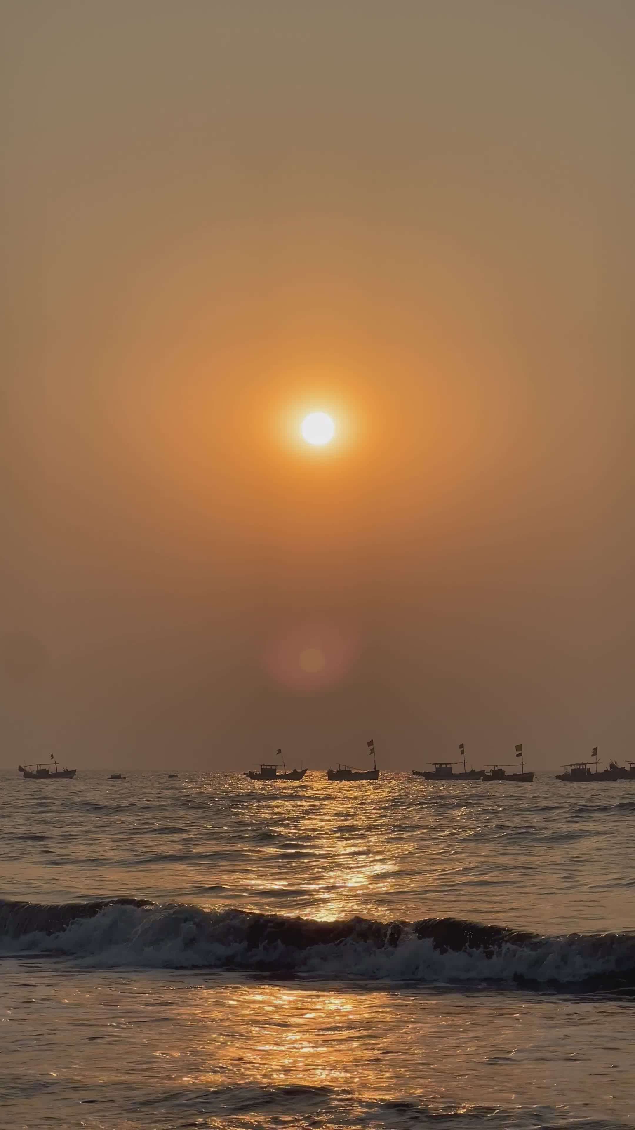 Serene Golden Sunset Over Ocean Waves Free Stock Video Footage, Royalty ...