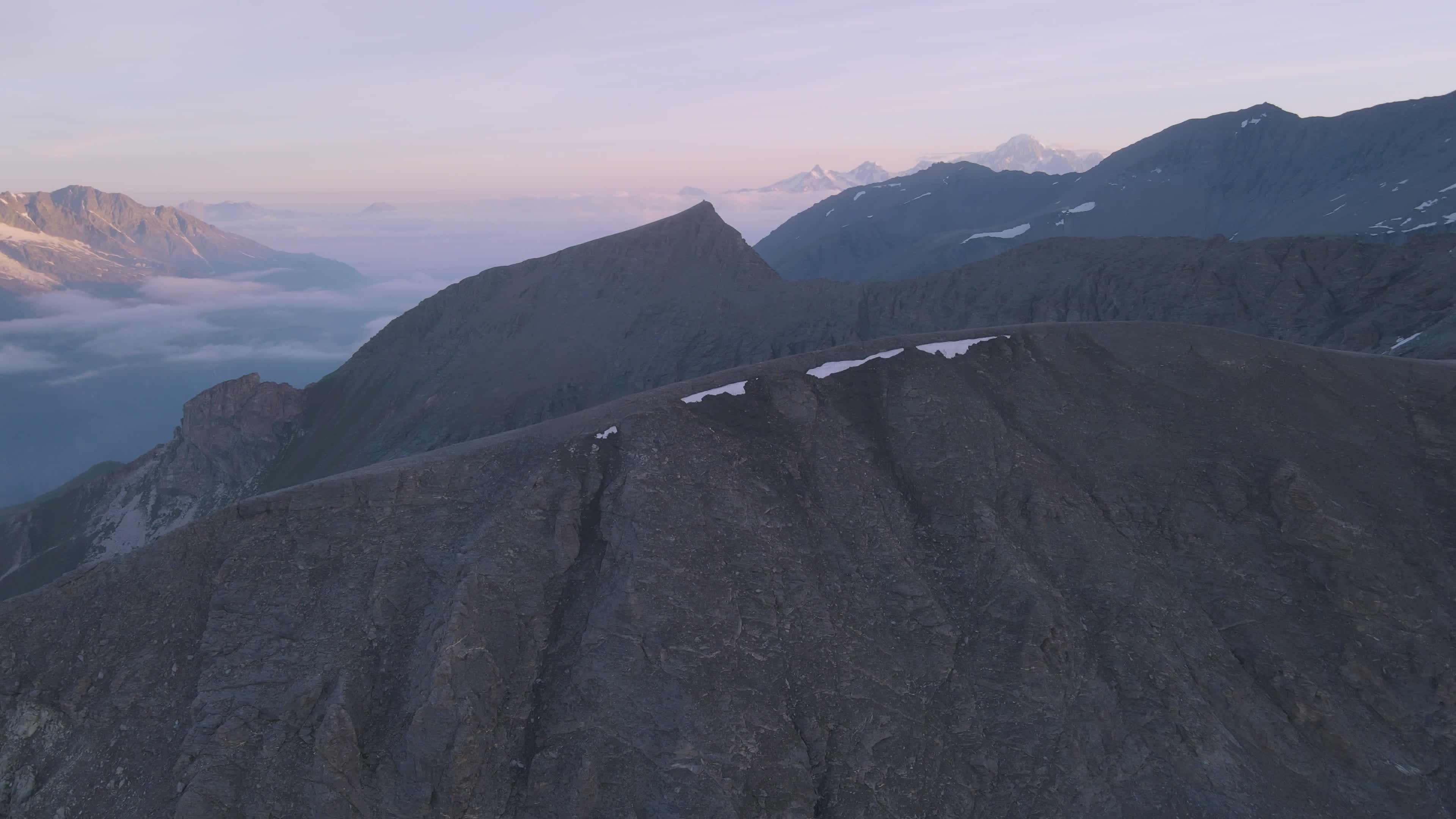 Breathtaking Drone View of Misty Alps at Dawn Free Stock Video Footage ...