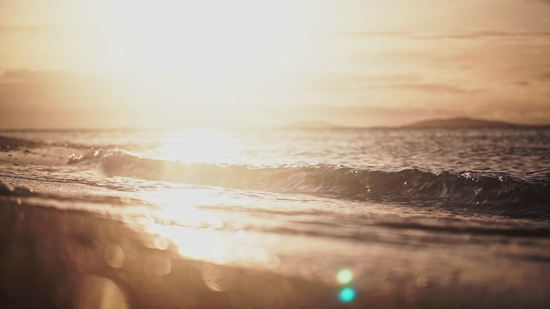 Serene Golden Sunset Over Ocean Waves Free Stock Video Footage, Royalty ...