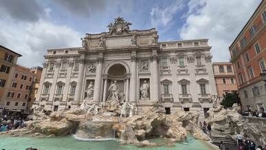 majestic view of trevi fountain in rome