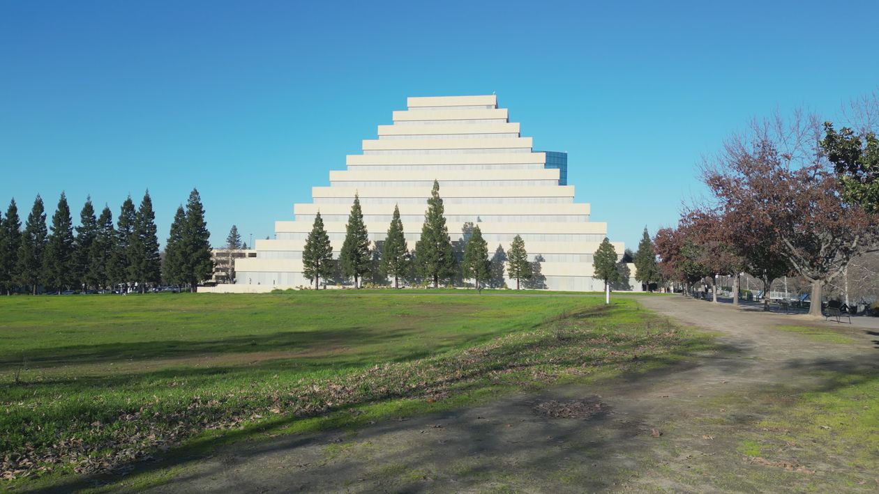 Sacramento Pyramid Building under Clear Blue Sky Free Stock Video ...