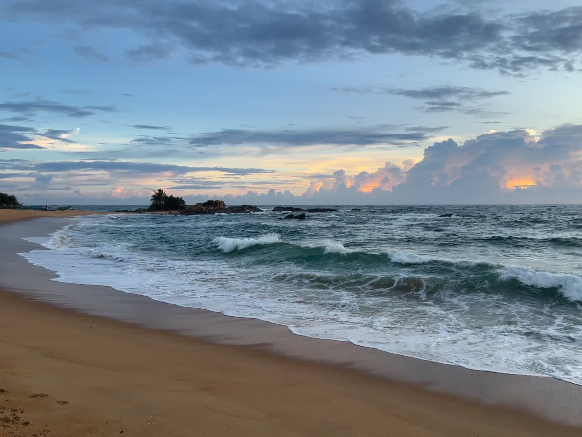 Scenic Beach at Sunrise with Rolling Waves Free Stock Video Footage ...