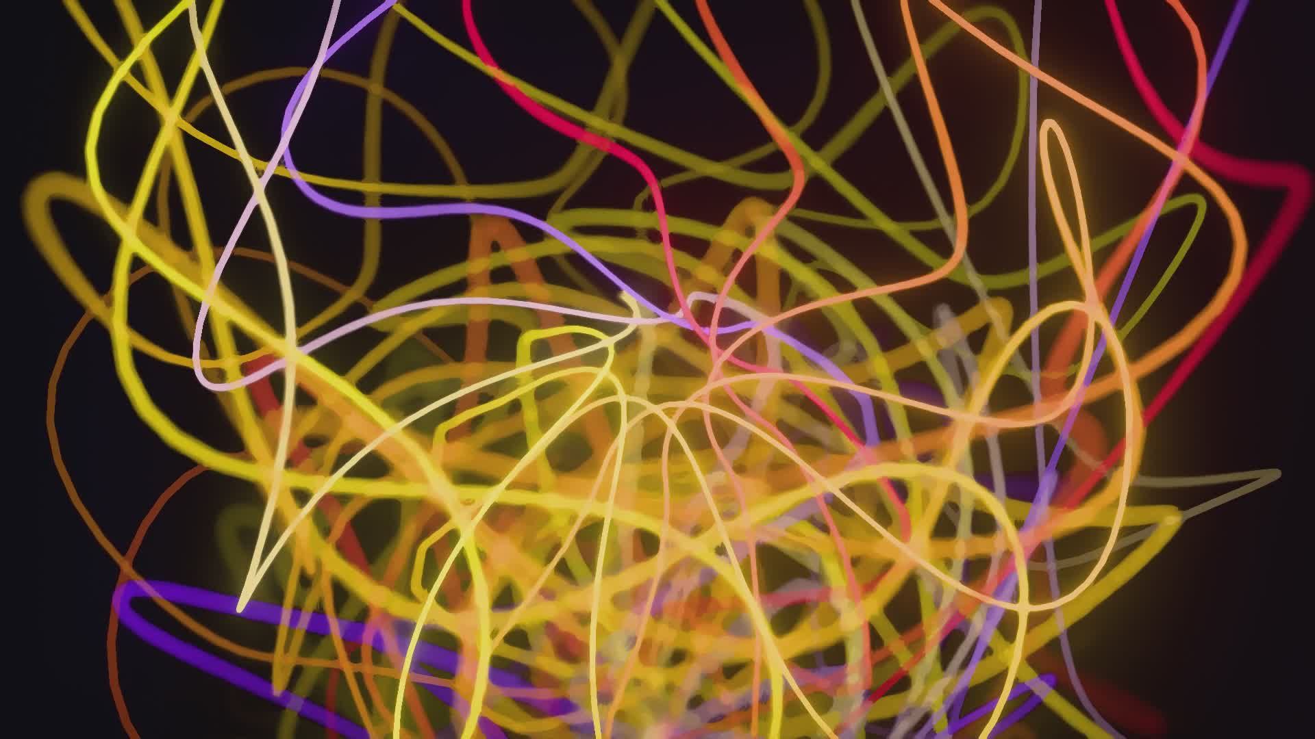 Vibrant Neon Light Trails in Abstract Motion Free Stock Video Footage ...