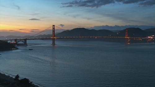 Aerial Footage Of The Bridge And The Ocean