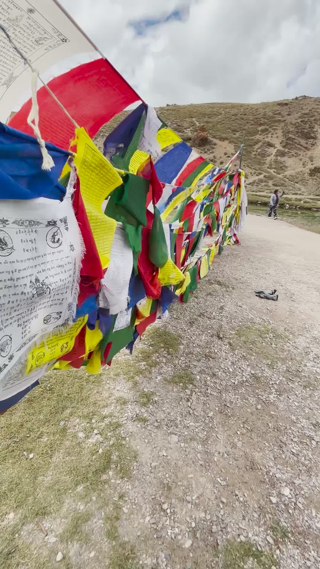 serene himalayan lake with prayer flags 35693657 — free pexels stock footage