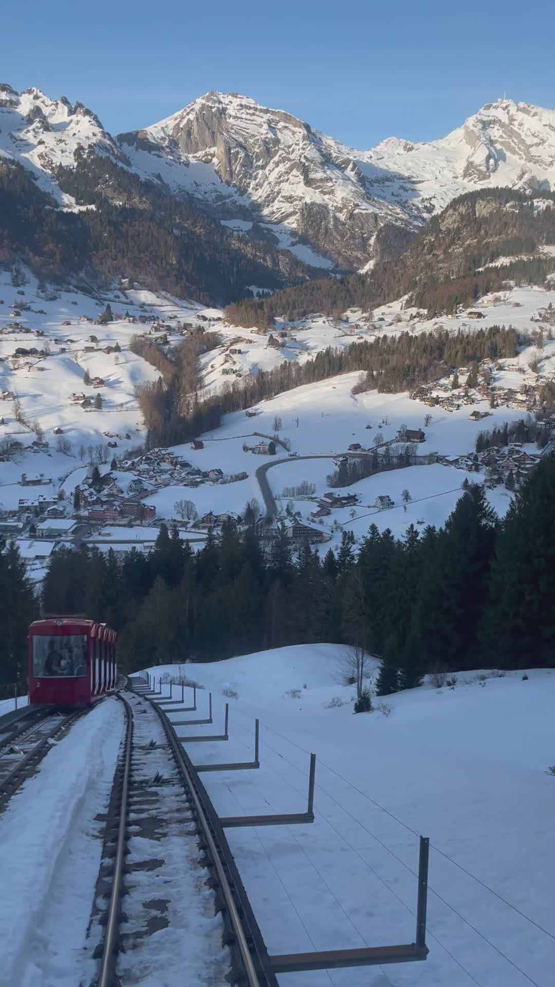Scenic Train Journey Through Snowy Swiss Alps Free Stock Video Footage ...