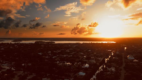 View Of Sunset Over The Horizon