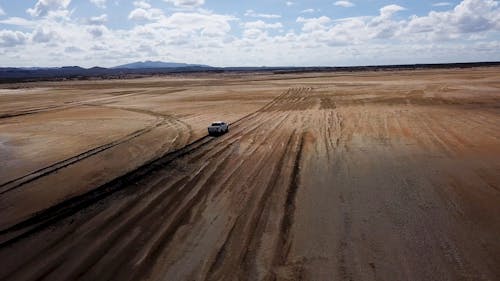 Off Road Driving In A Pickup Truck On A Desert